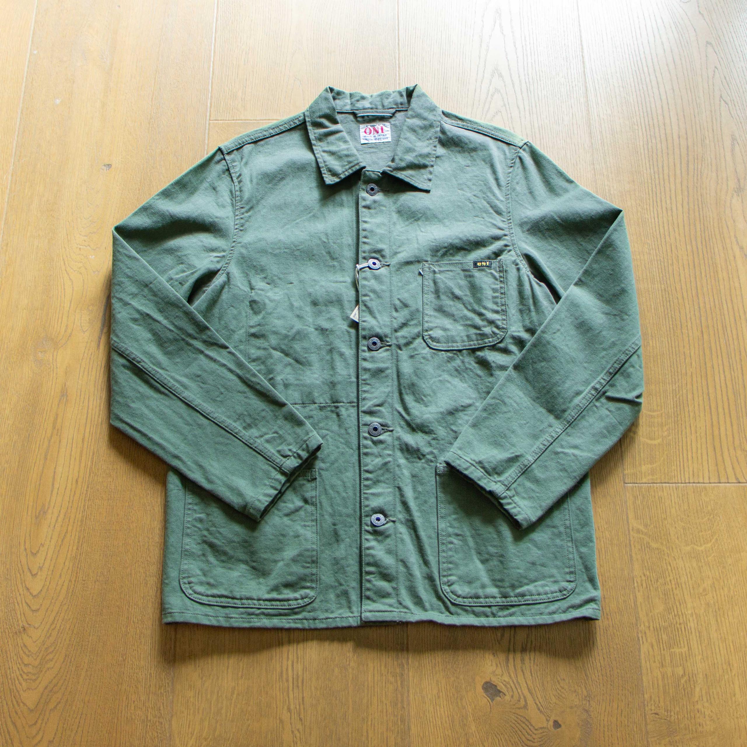 03500-CHOL Dark Green Selvedge Chino Coverall 輕磅復古深綠布邊工裝夾克