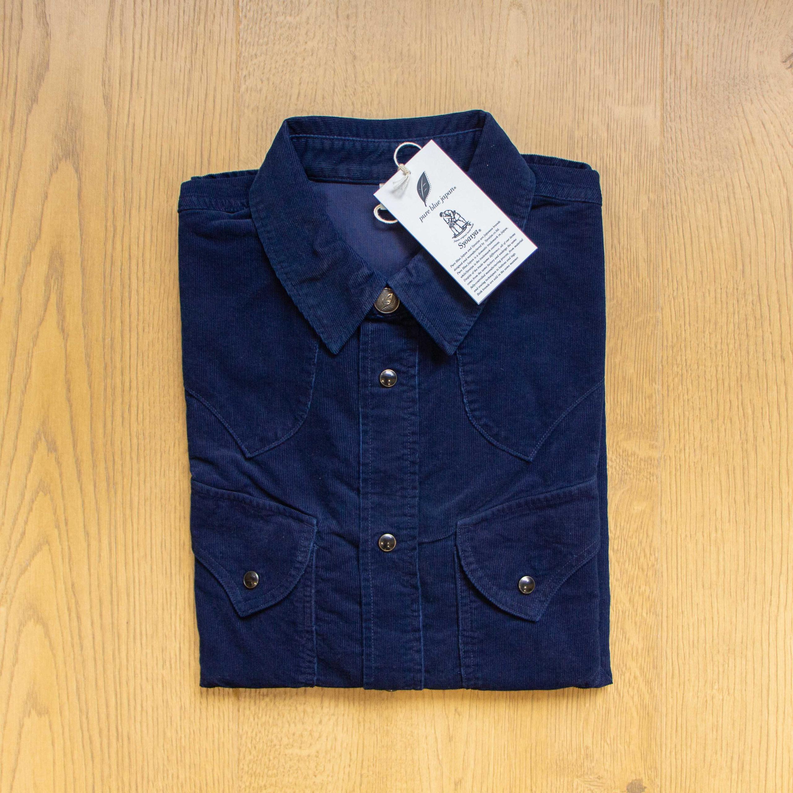 Indigo Fine Corduroy Western Shirt 極細燈心絨靛藍染西部襯衫