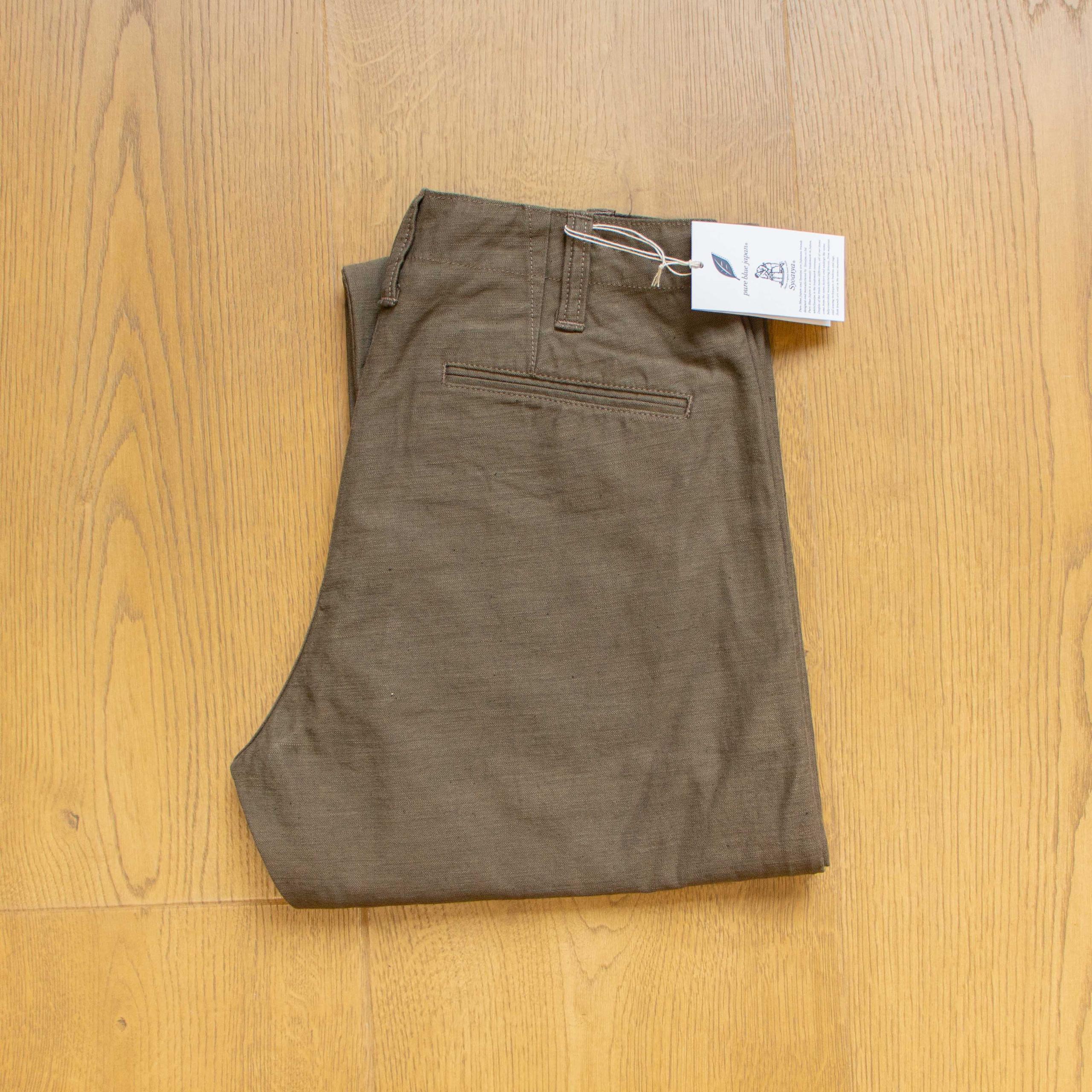 Sulphur Dyed Back Satin Trousers Khaki,Black 硫化染輕磅沙丁布直筒長褲