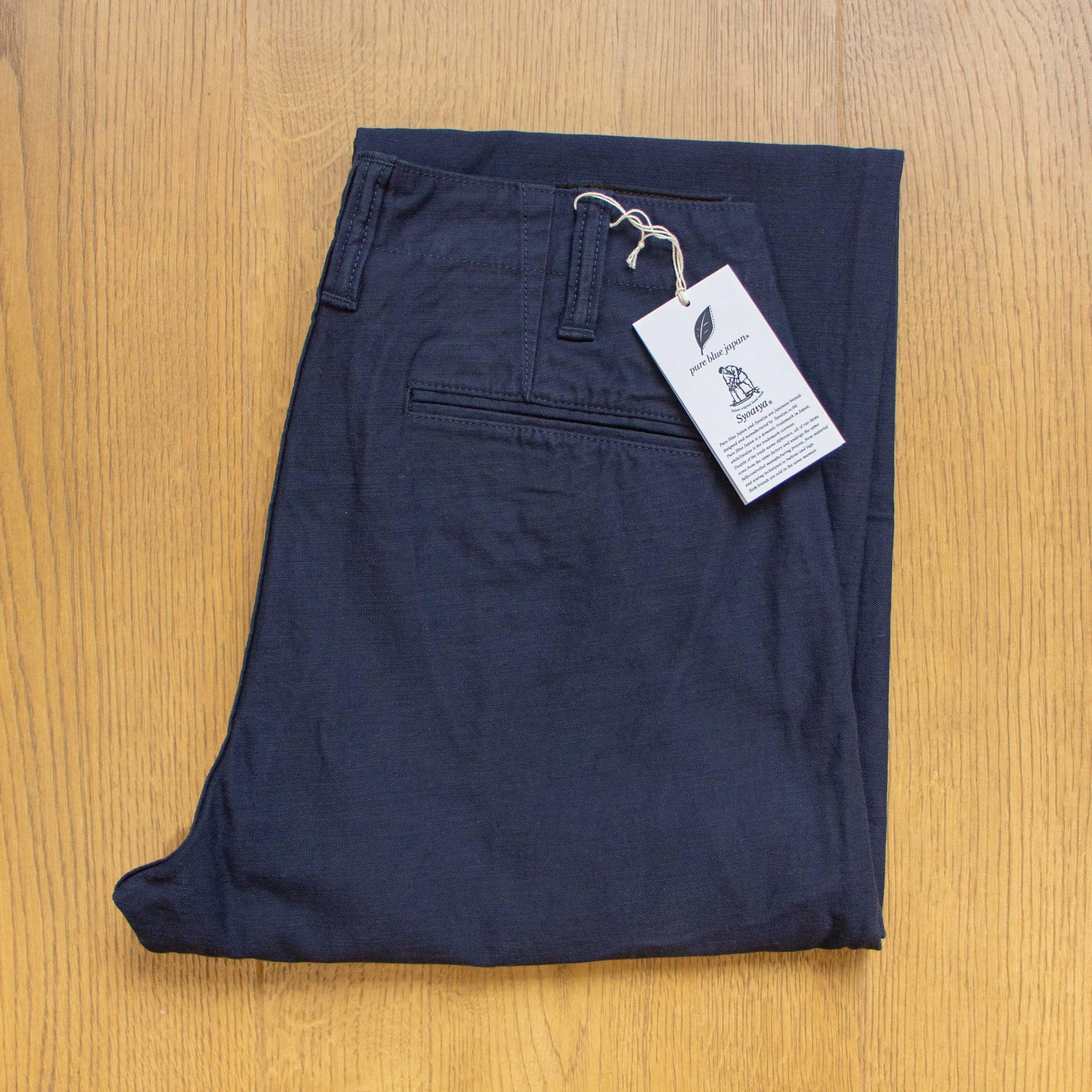 Sulphur Dyed Back Satin Trousers Navy,Black硫化染輕磅沙丁布直筒長褲