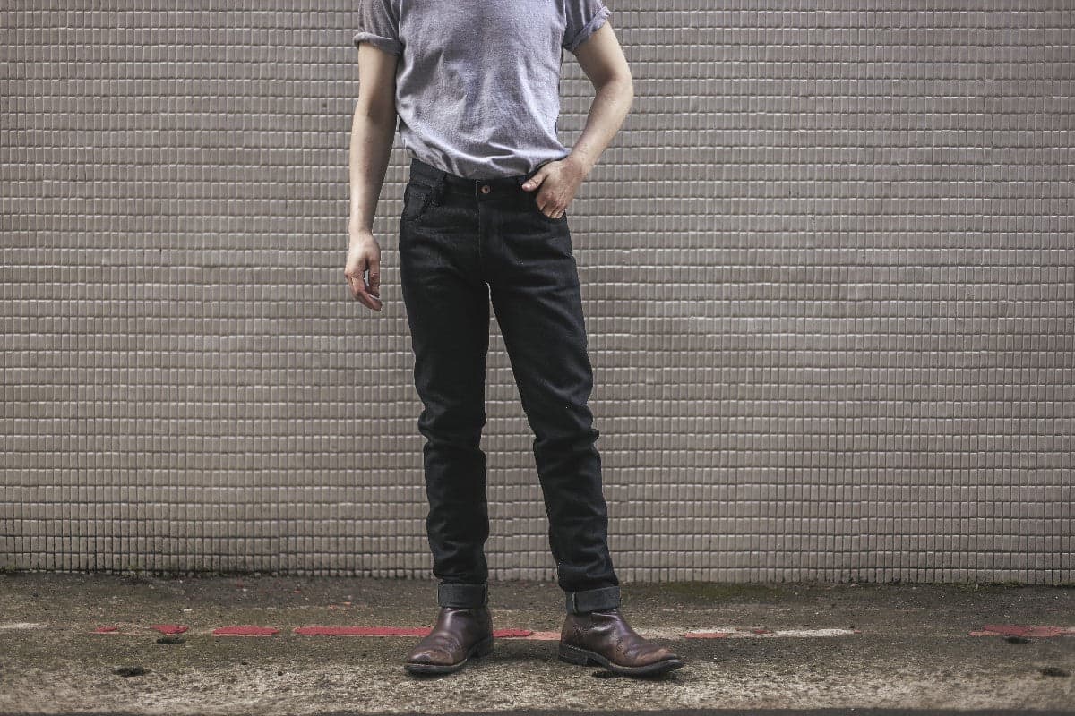 H2-Rustic Black Selvedge Jeans 15oz 藍灘獨家訂製黑灰雙染赤耳小直筒牛仔褲