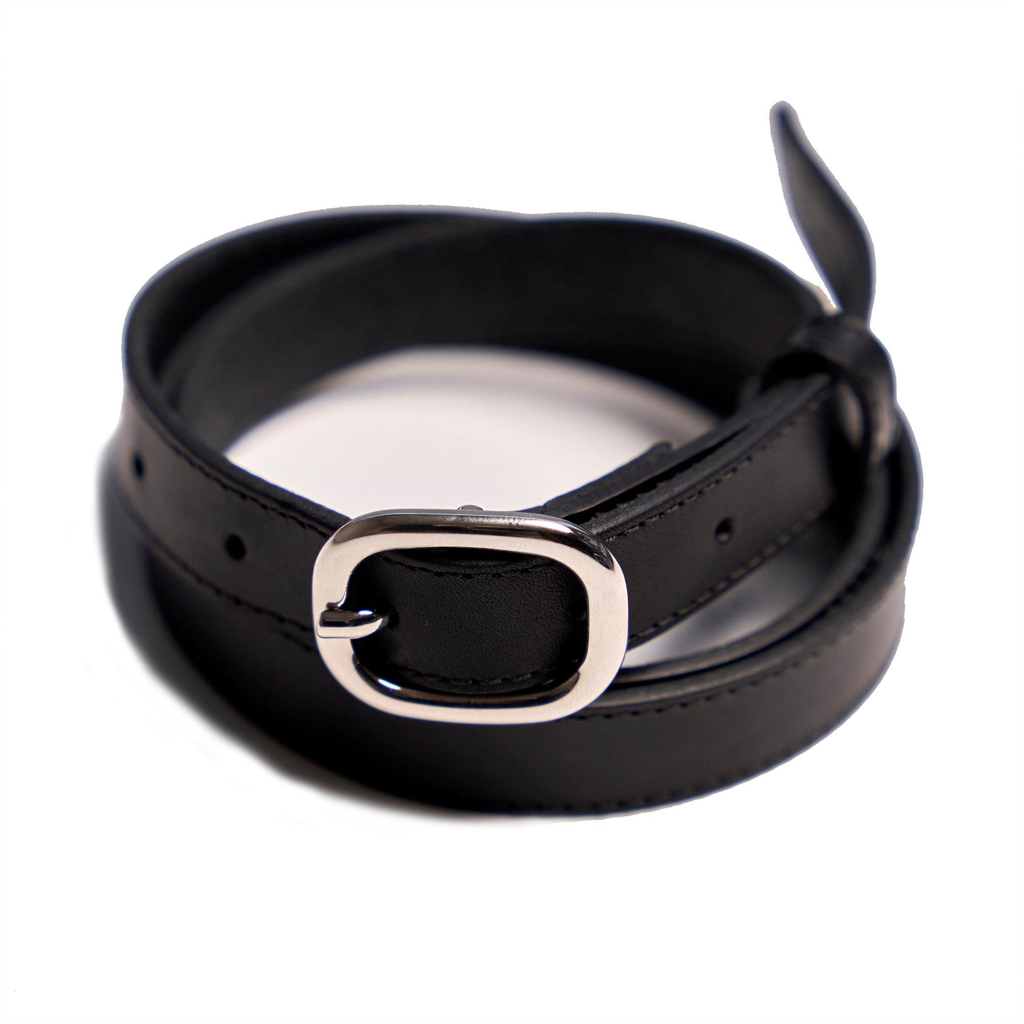 “Nastro” Black Tape Belt 義製窄版植鞣皮帶