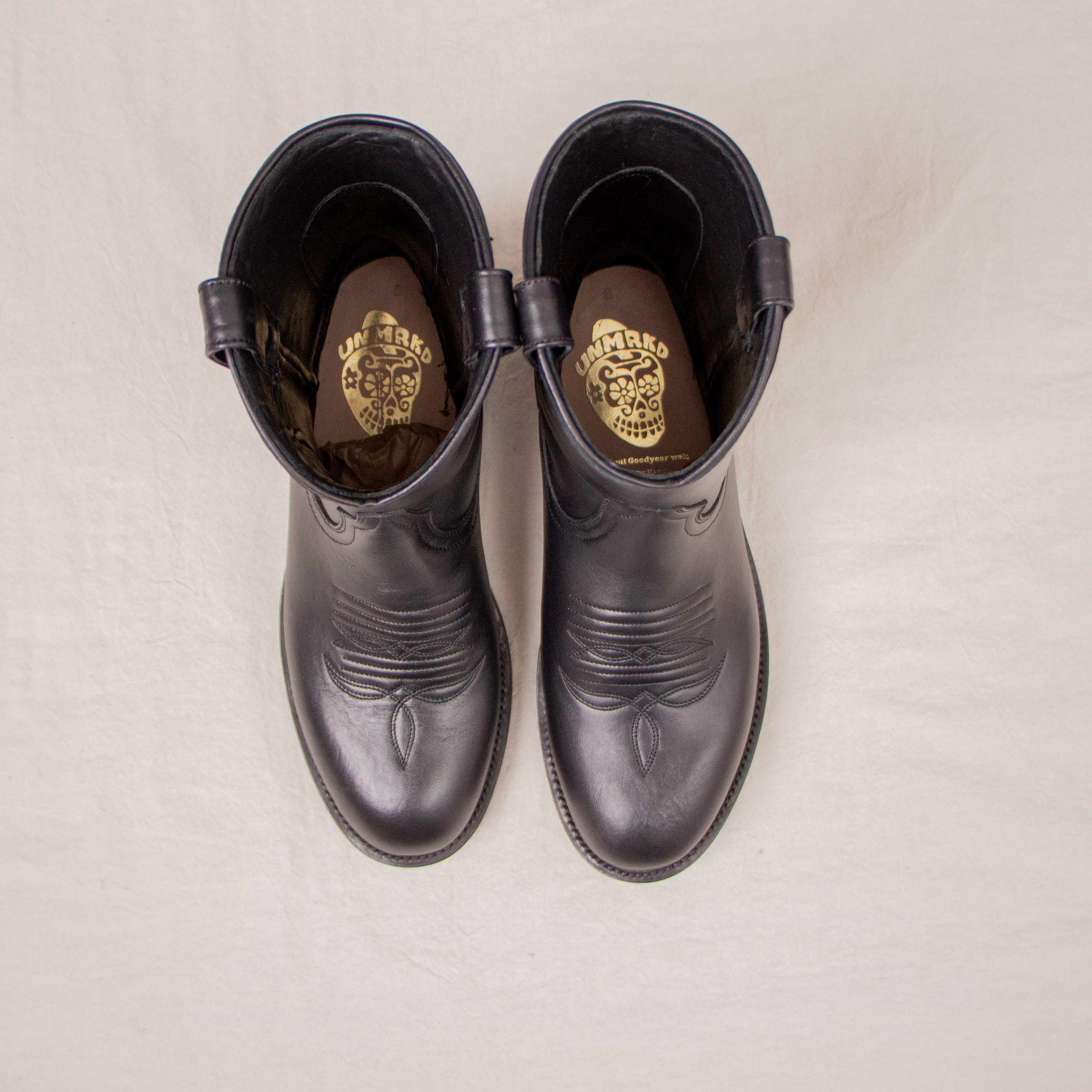 Roper Boots Black with Western Stitching 黑色中筒刺繡西部靴