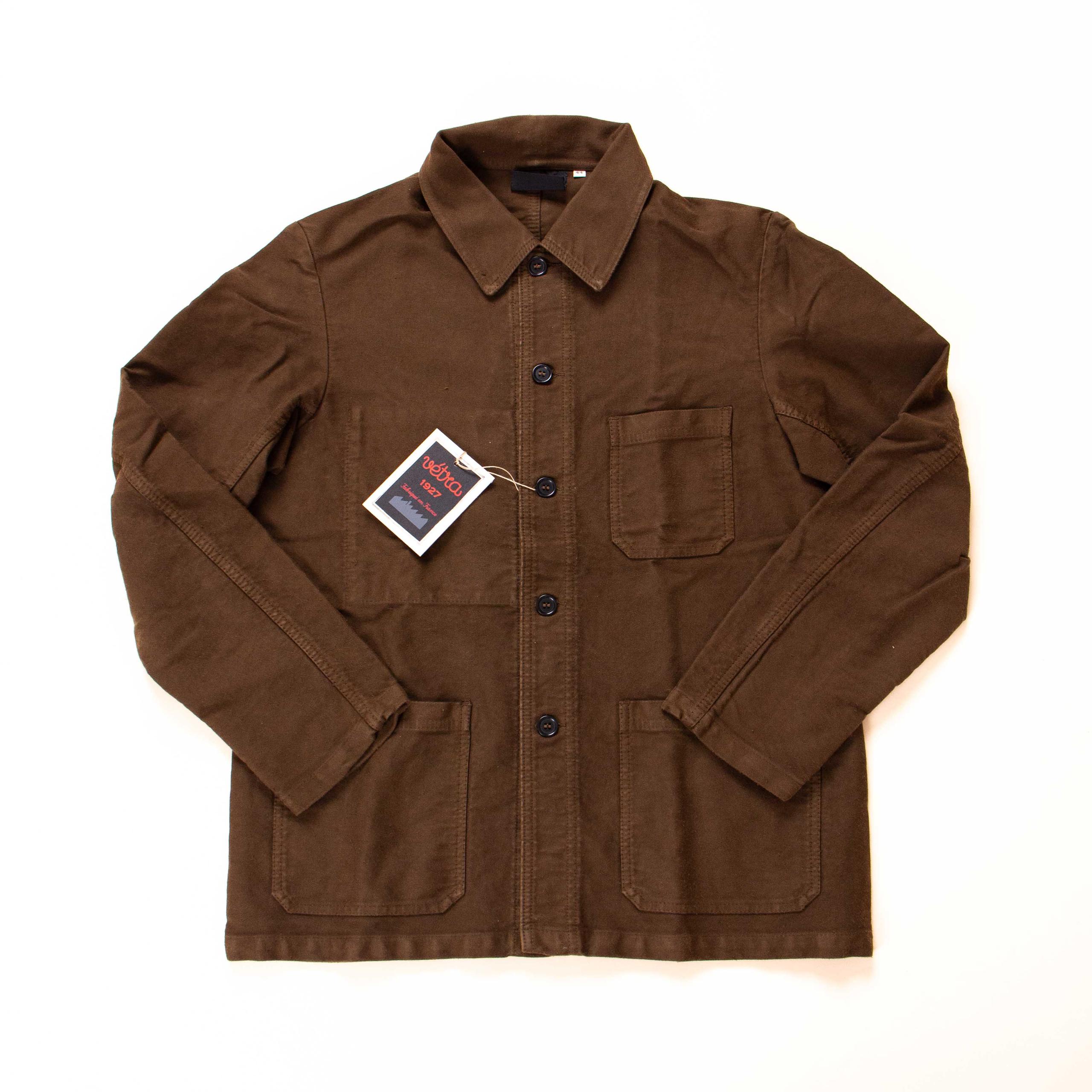 French Chore Jacket French Moleskin Conifer 松果棕鼴鼠皮法式工裝夾克