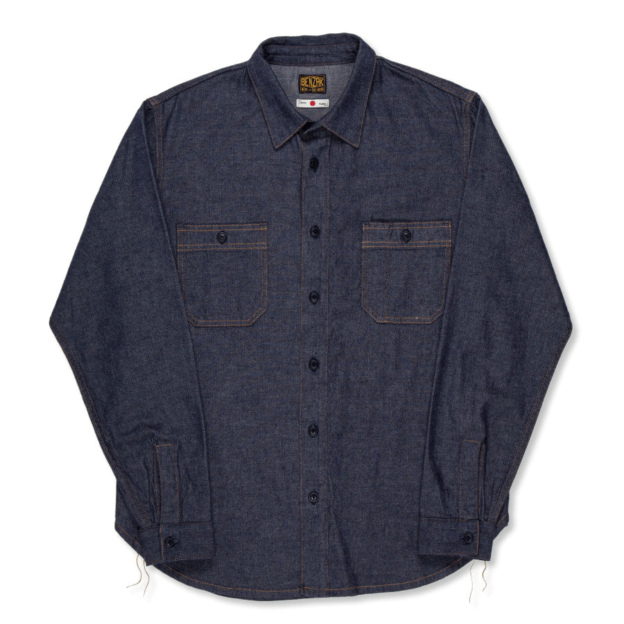 日本單寧左斜紋布襯衫 6.5oz. BWS-02 UTILITY SHIRT LHT selvedge denim