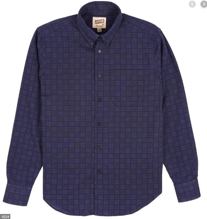 【Naked and Famous】Easy Shirt - Sashiko Dobby Navy / 藍染刺子襯衫