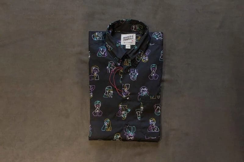 【Naked and Famous】Easy Shirt - Neon People / 霓虹燈人像襯衫