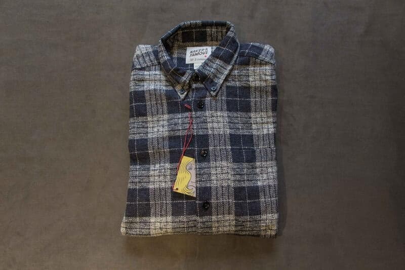 【Naked and Famous】Easy Shirt - Triple Twist Yarn Vintage Flannel - Grey / 特殊三重撚棉線 法藍絨襯衫