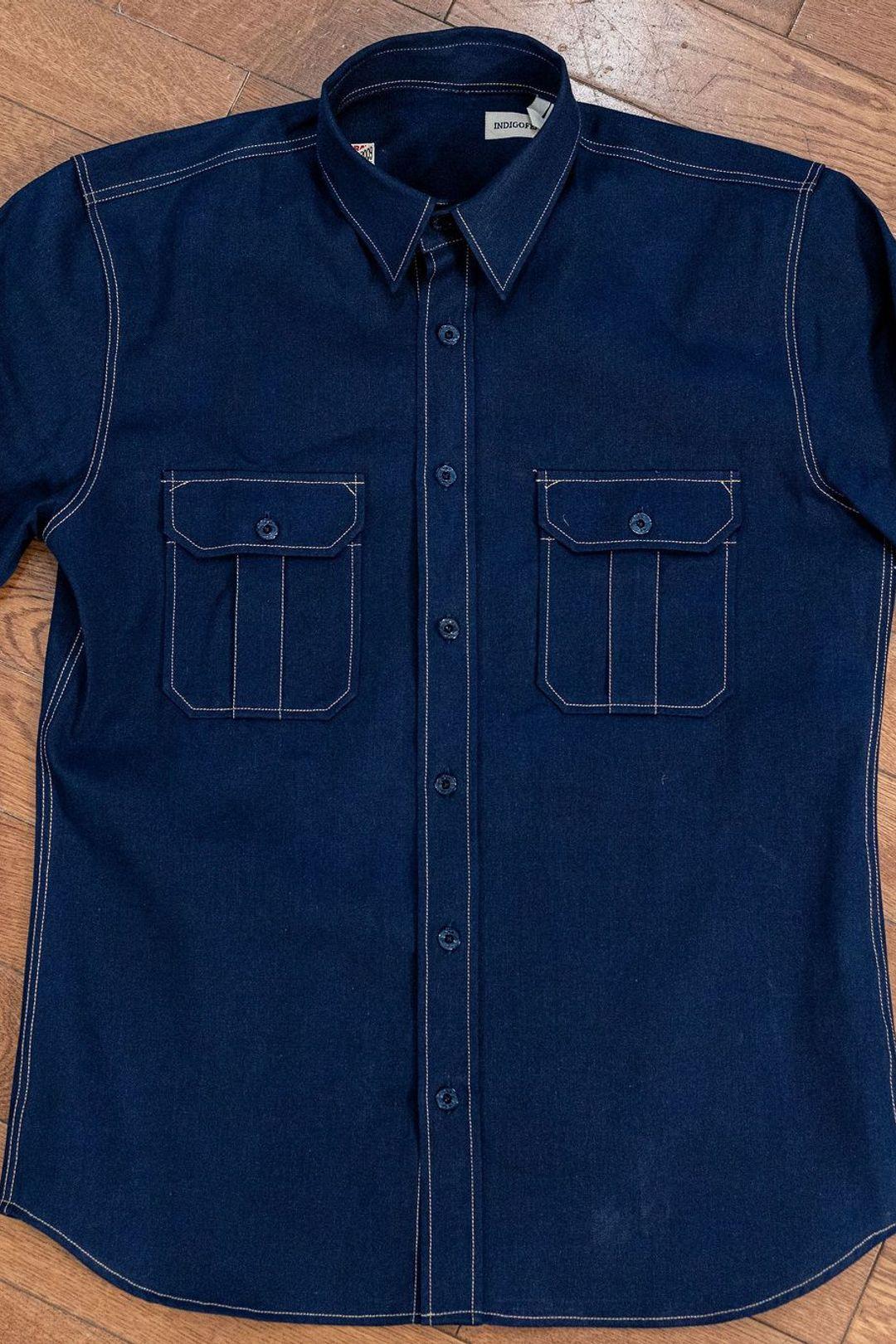 Walton 6.5oz Yambaru Selvage Shirt /  藍染赤耳 早期工作襯衫 日本搪瓷鈕扣
