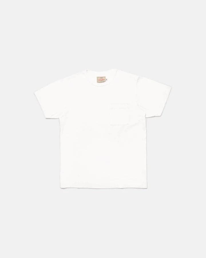1920】Heavy Duty Tee - Single Pocket-Classic White / 老織機純棉白色口袋素T