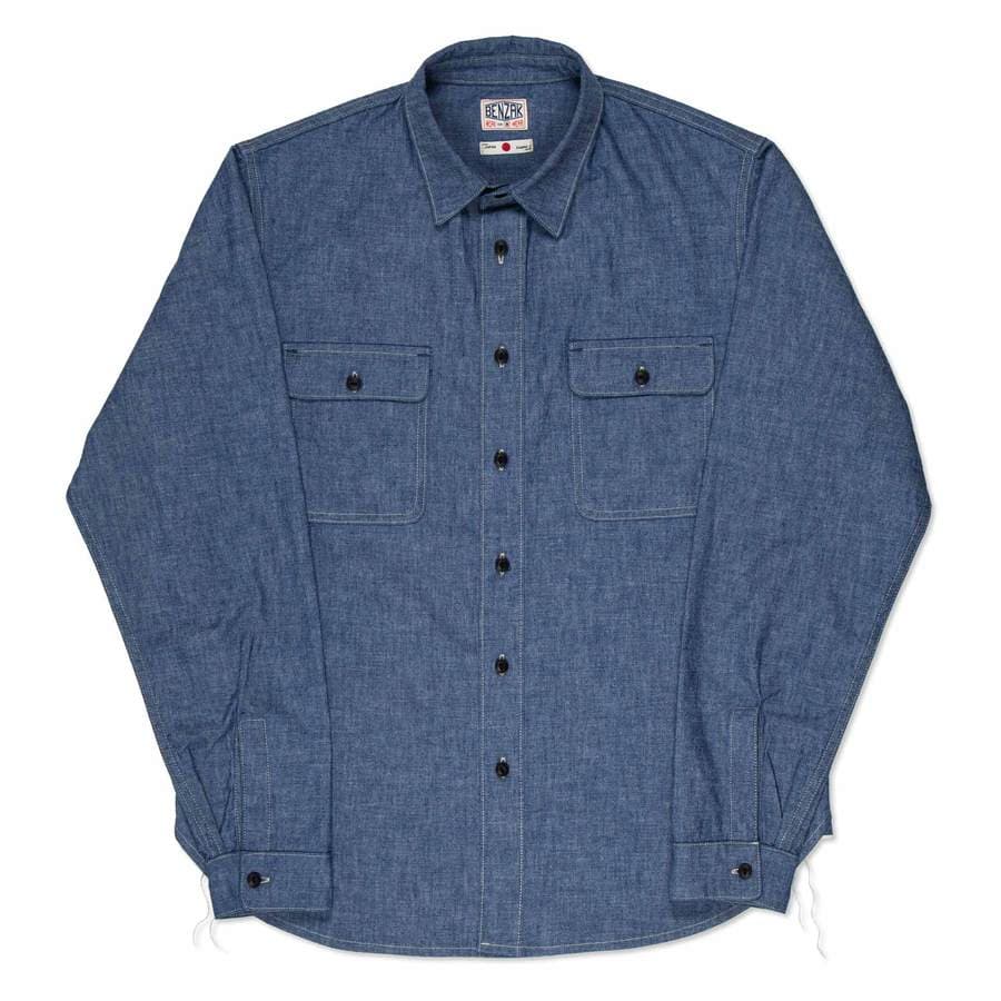 復古日本布工裝襯衫 6.5oz BWS-01 Vintage Blue Work Shirt
