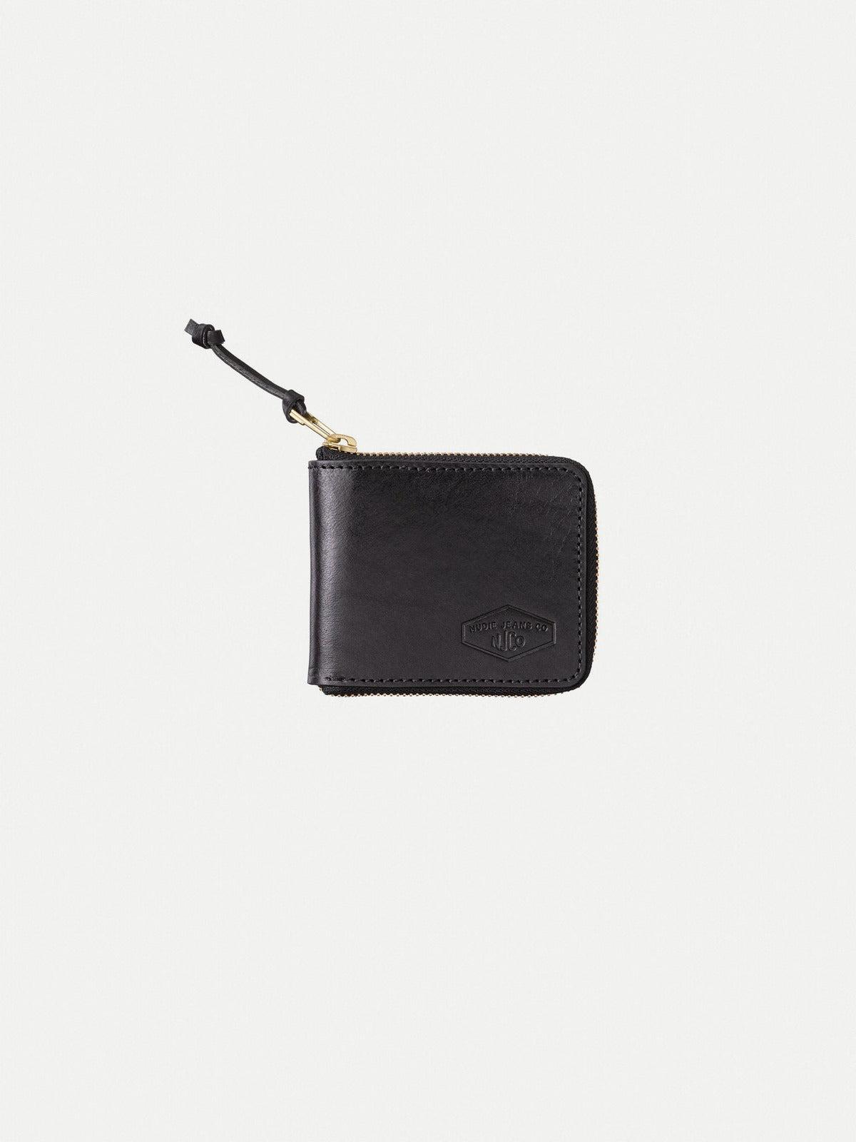 Bergendahl Wallet Zip Black／ 植鞣革拉鍊短夾