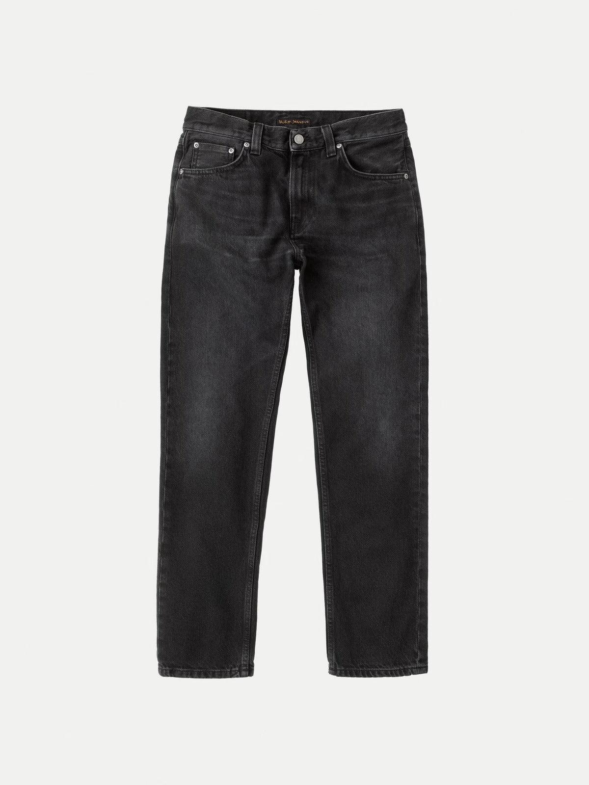 Gritty Jackson Worn Circle 12.5oz 黑灰刷色中腰修身直筒牛仔褲