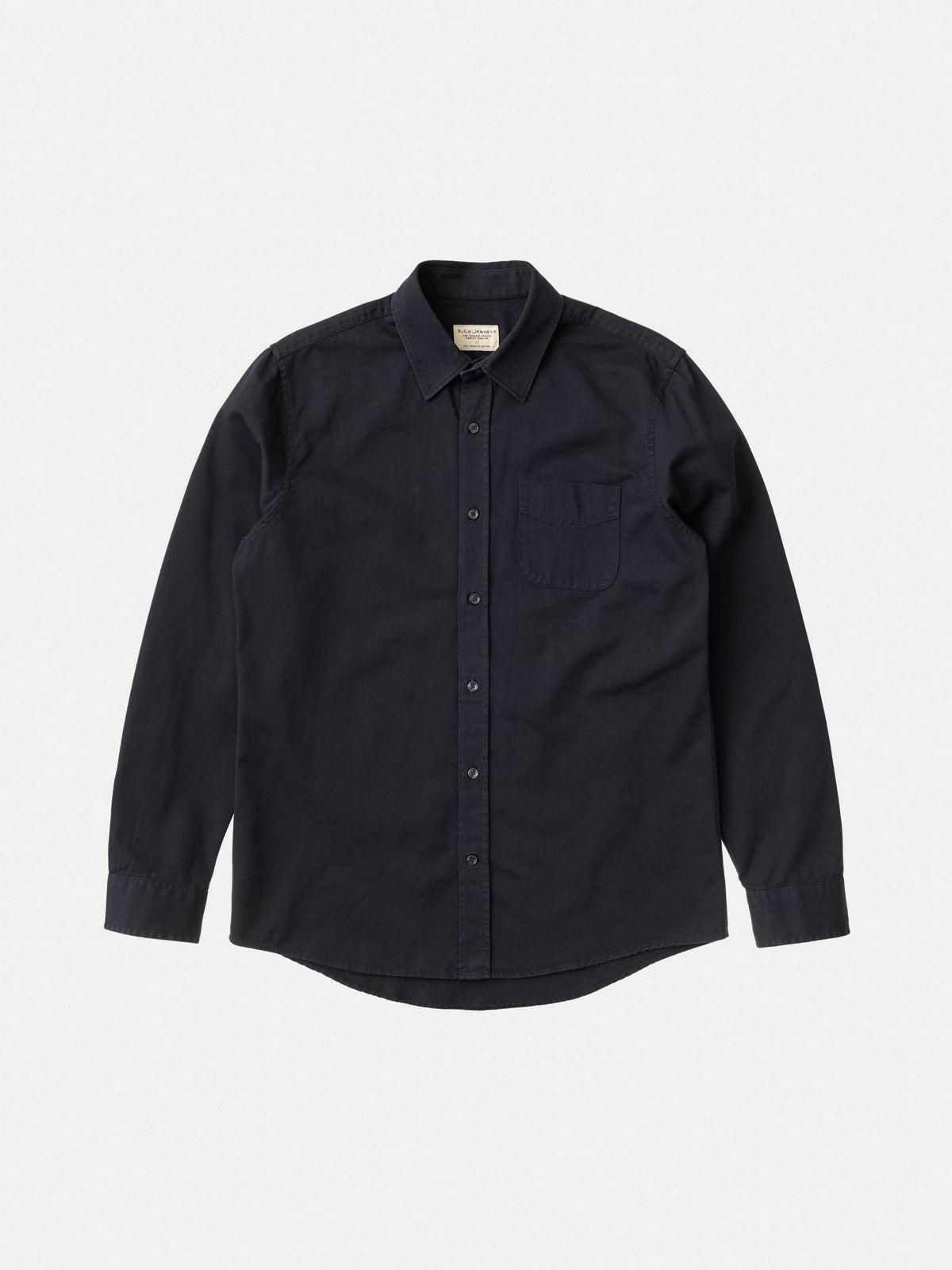 John Everyday Shirt Navy 斜紋海軍藍簡約日常襯衫