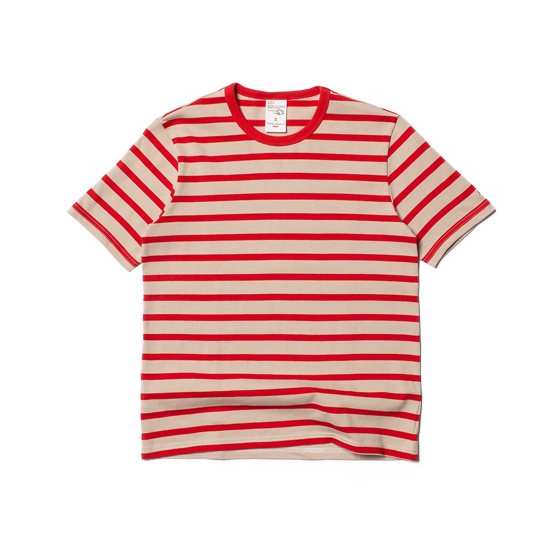 Joni Breton Stripe Offwhite/Red 經典紅白條紋 色織布女款短T