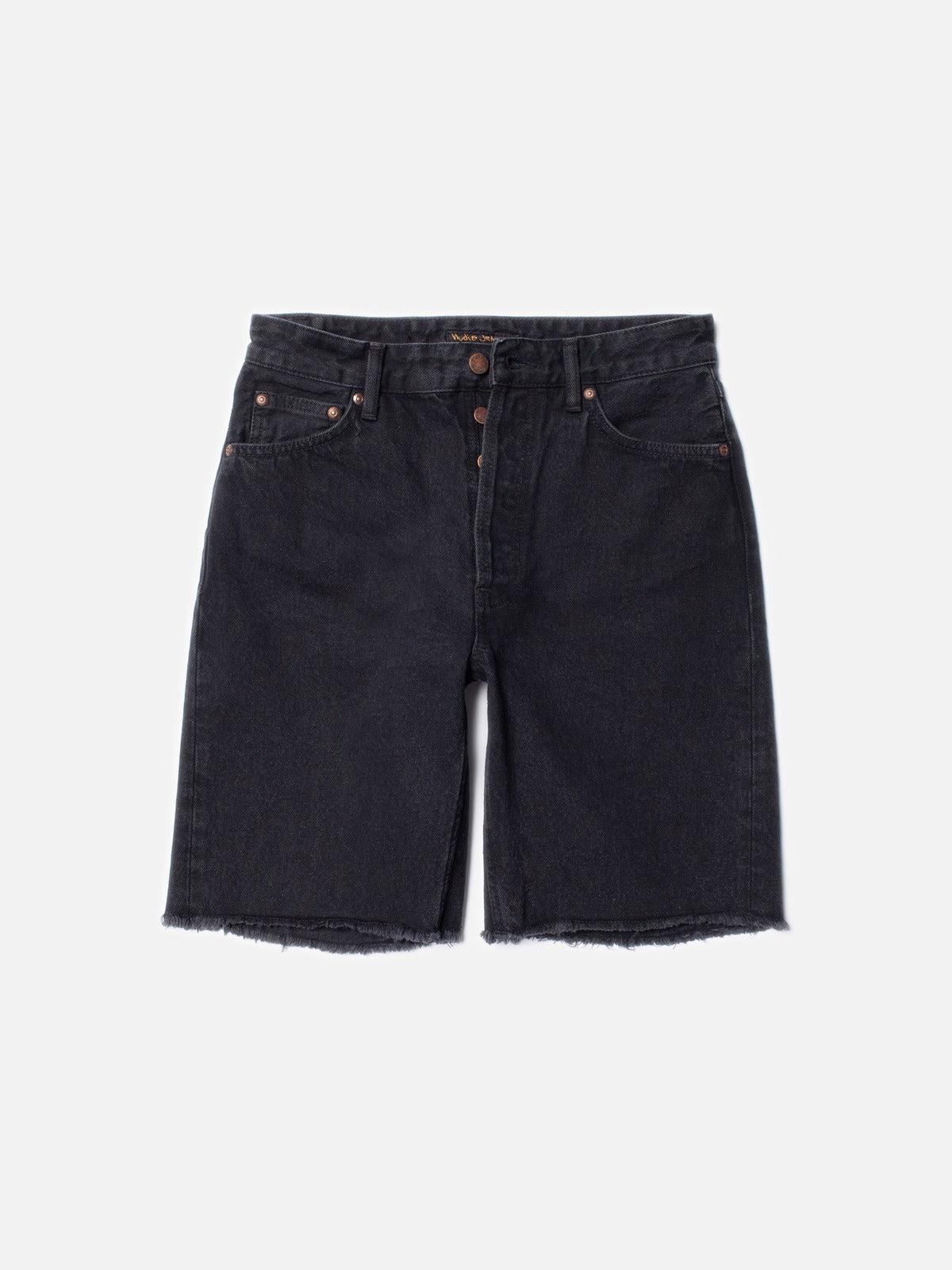 Maud Shorts Black Stone 女版黑復古刷色高腰長版短褲