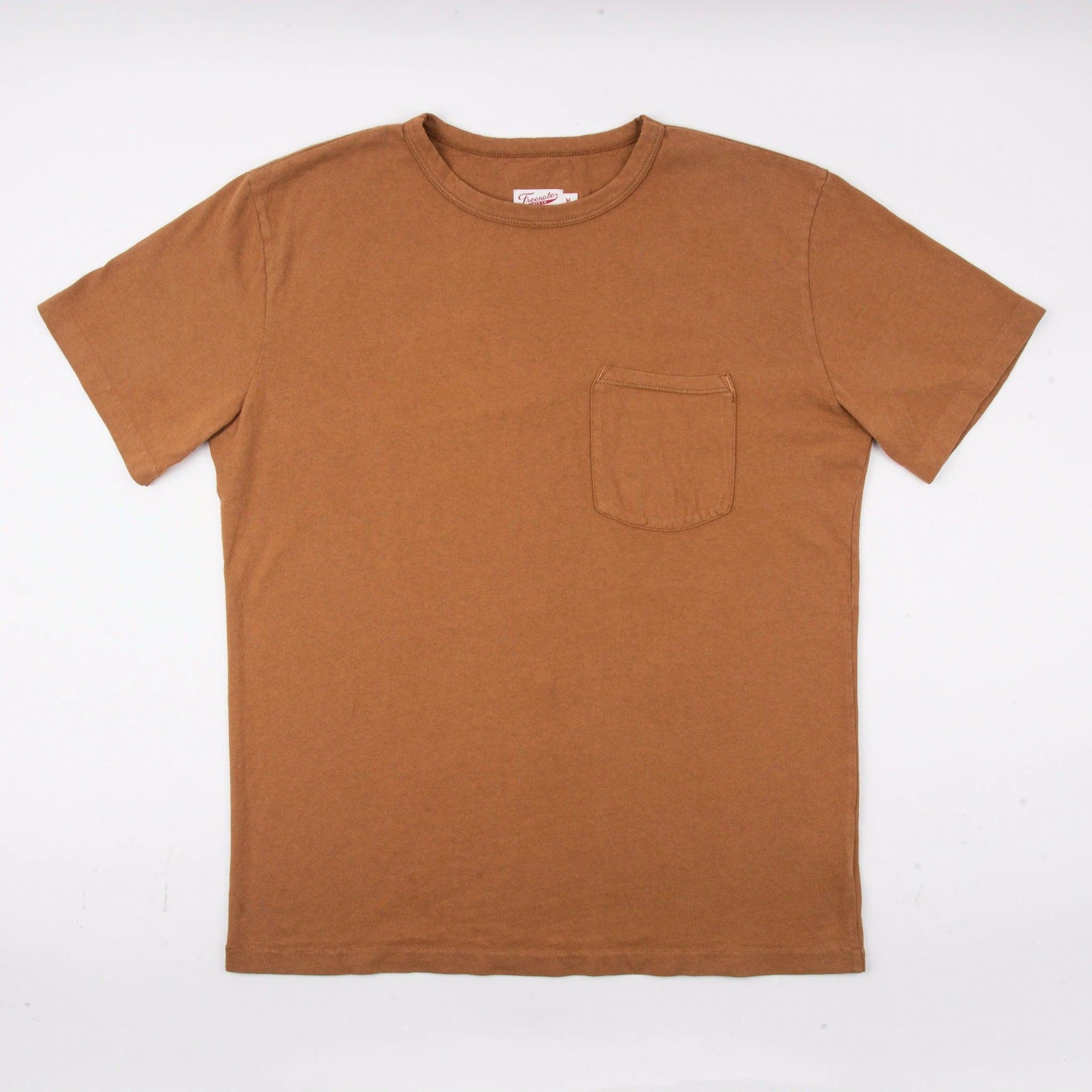 9 Ounce Pocket T-shirt Tobacco 焦糖色成衣染口袋素T