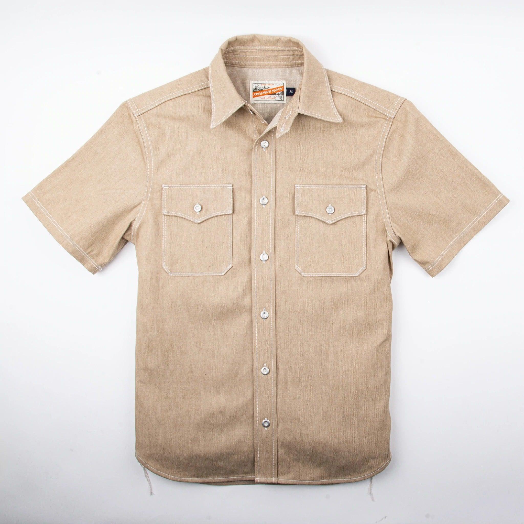 SCOUT S/S - TAN／淺米色丹寧短袖工裝襯衫