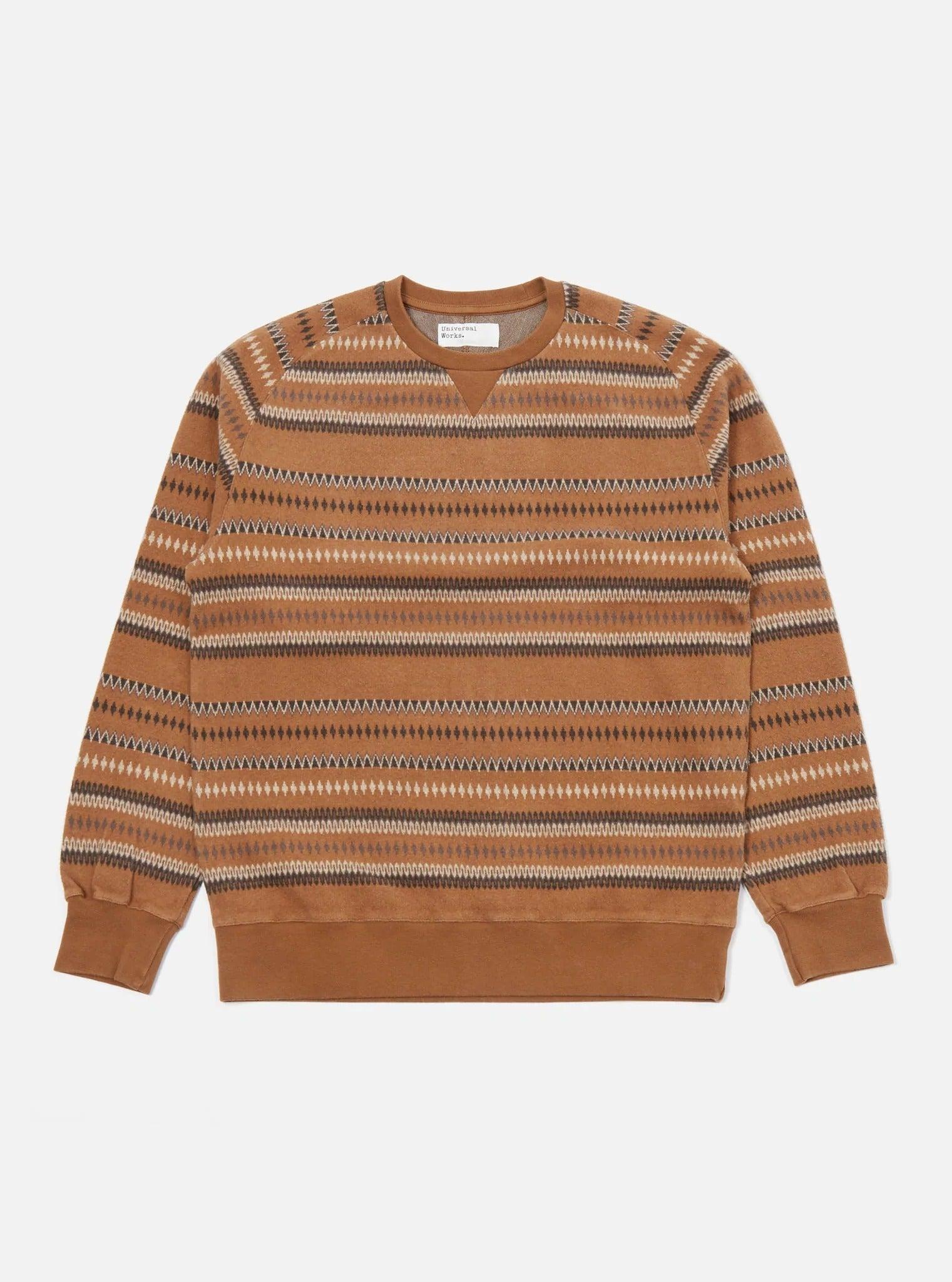 Classic Crew Sweatshirt In Brown Hikers Jacquard/經典緹花針織衫