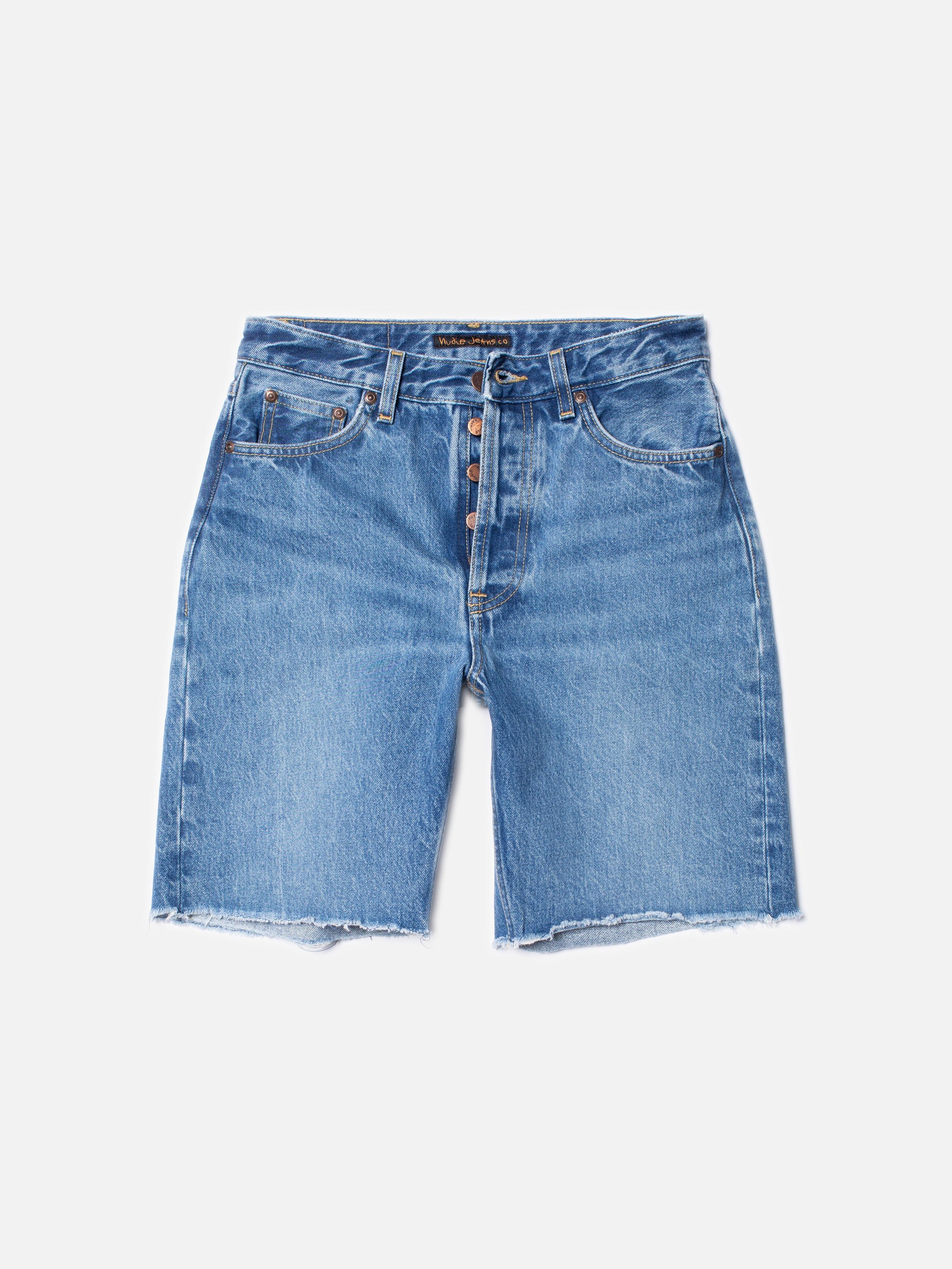Maud Shorts Nostalgic Blue 女版懷舊石洗高腰長版牛仔短褲