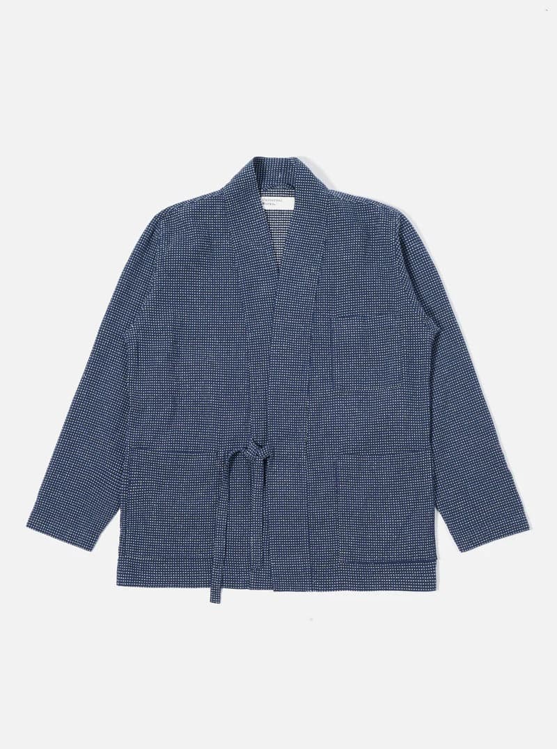 Yokohama Jacket In Navy Cactus Weave／海軍藍 仙人掌刺子 橫濱罩衫
