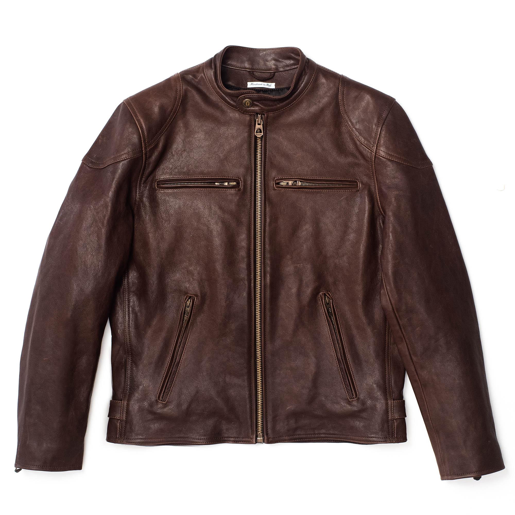 Café Racer Brown Leather Jacket 咖啡色小羊皮騎士皮衣