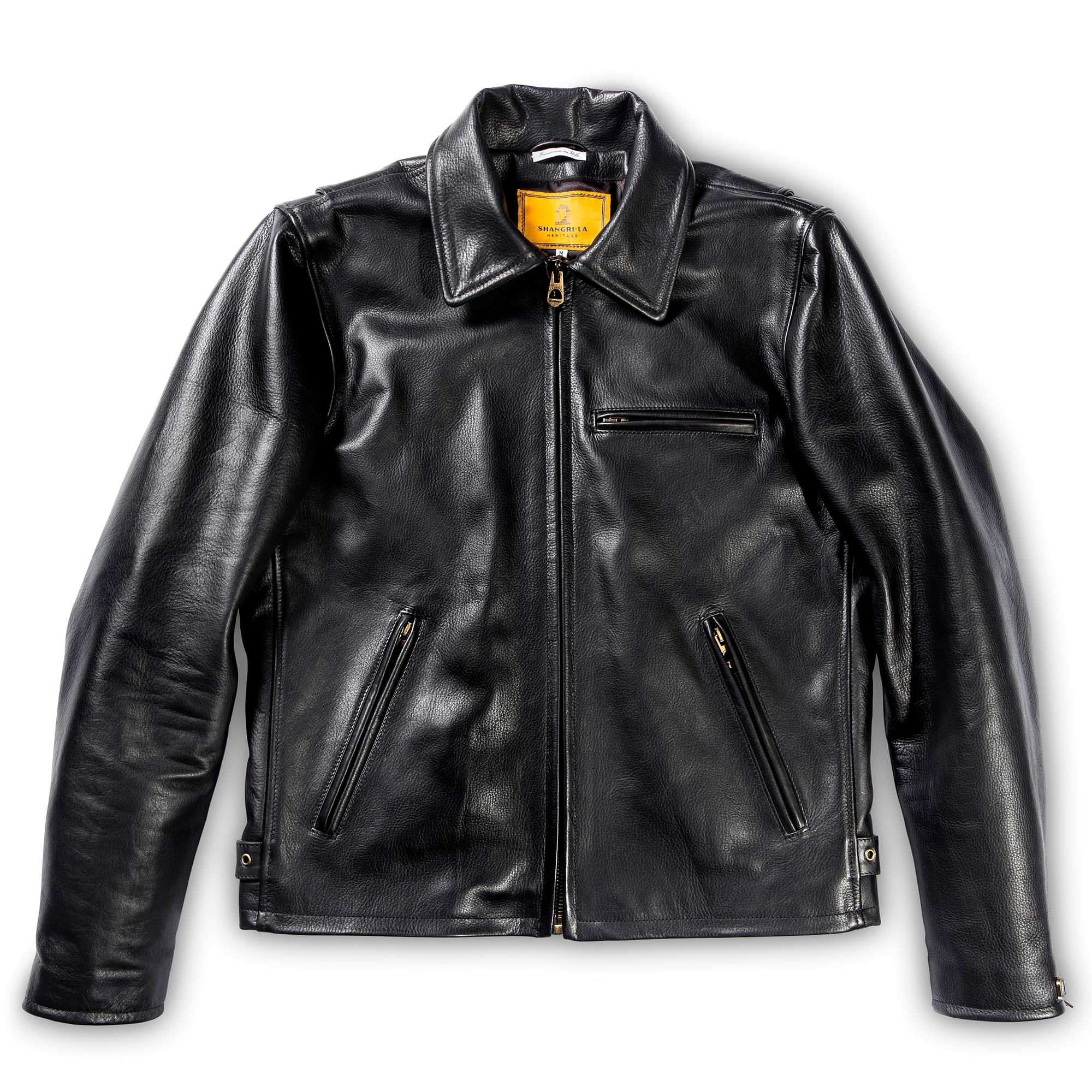 Varenne Black Leather Jacket 40年代經典黑色茶芯皮衣