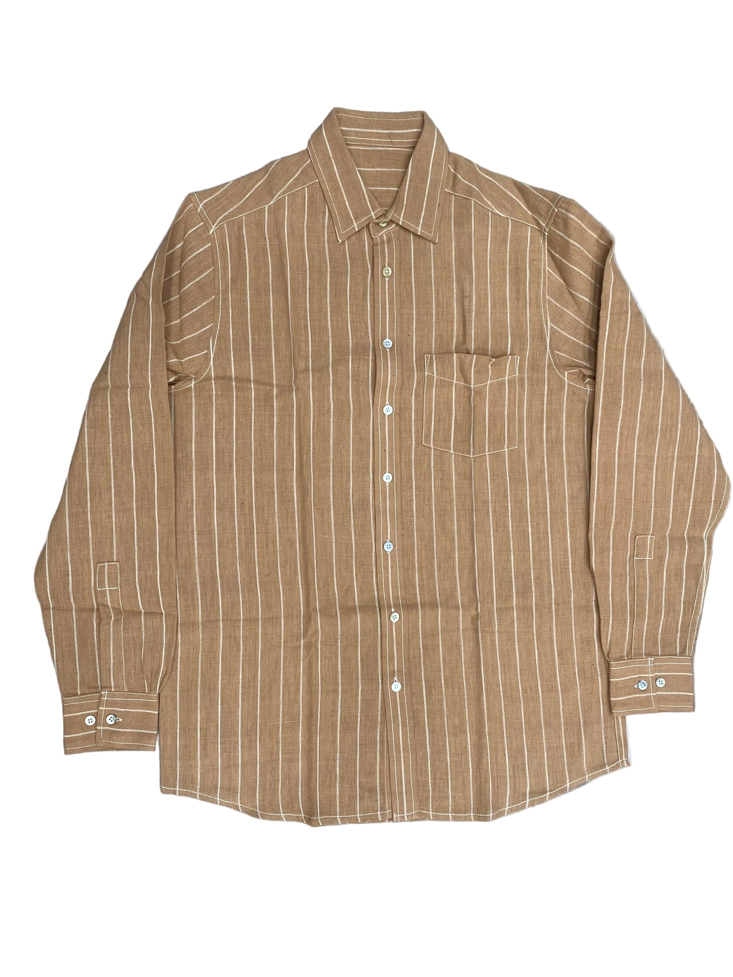Undyed Brown Stripe Shirt