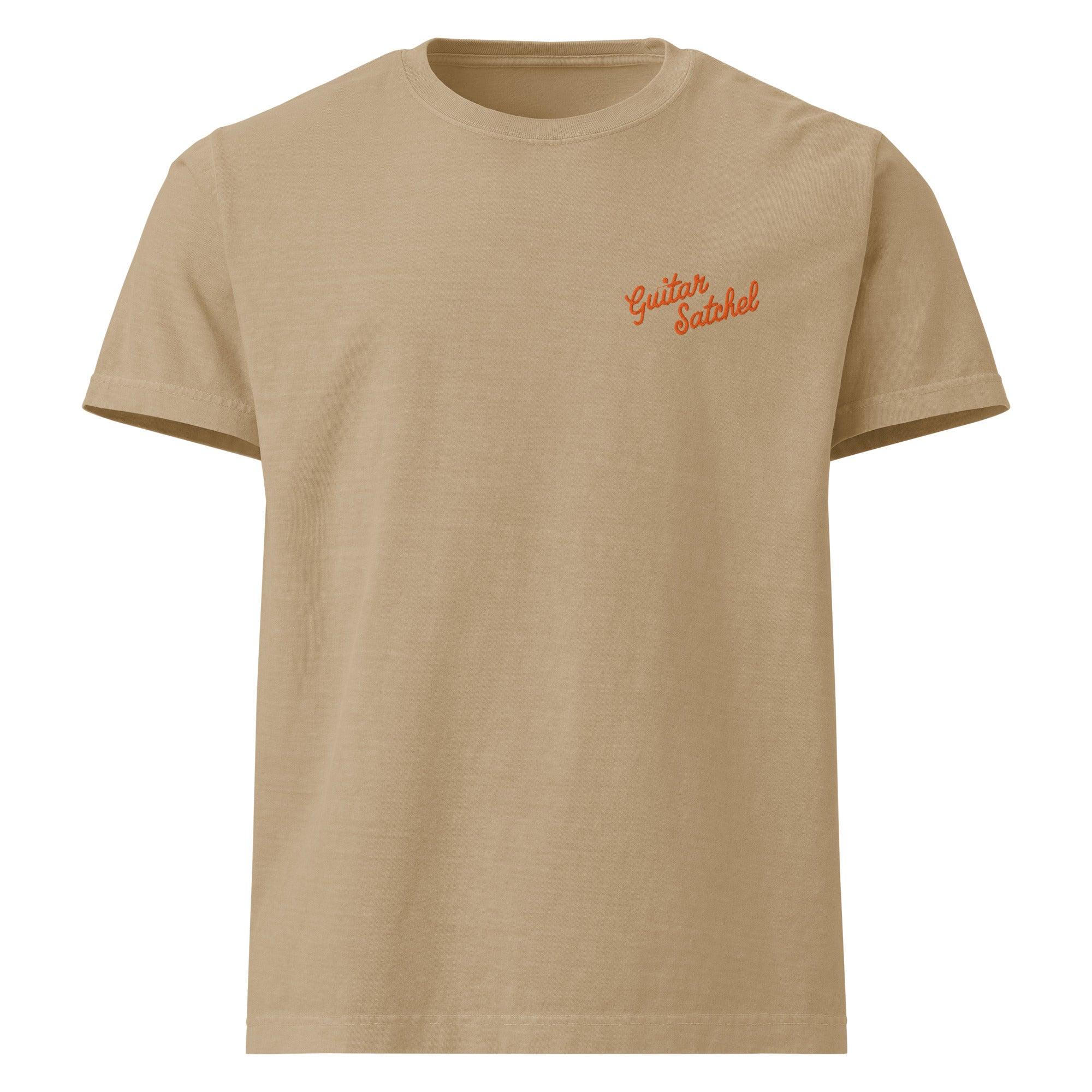 Unisex oversized embroidered Guitar Satchel t-shirt