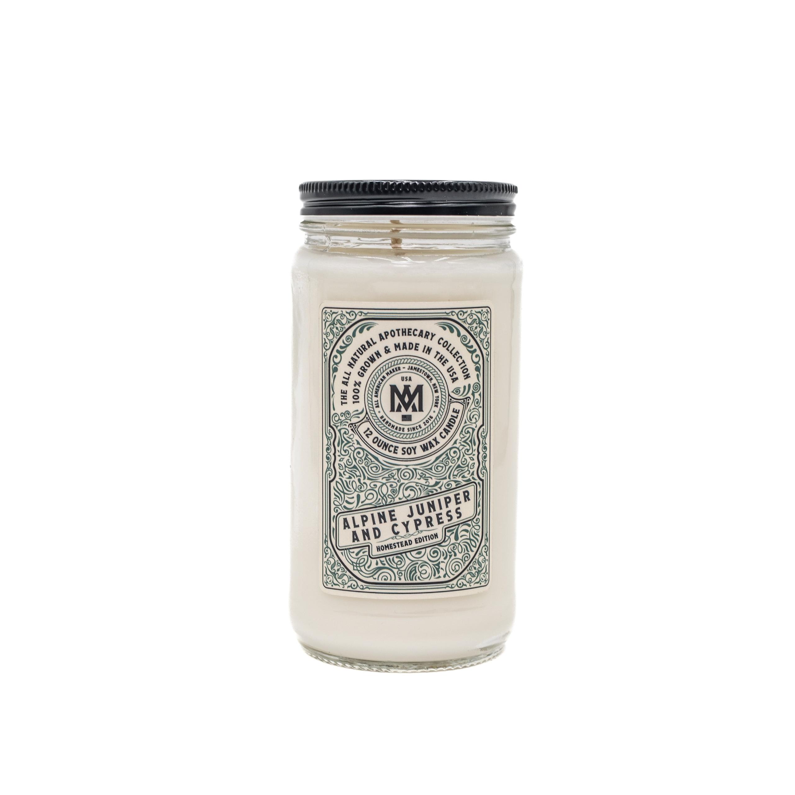 Alpine Juniper & Cypress : 12oz Soy Wax Candle