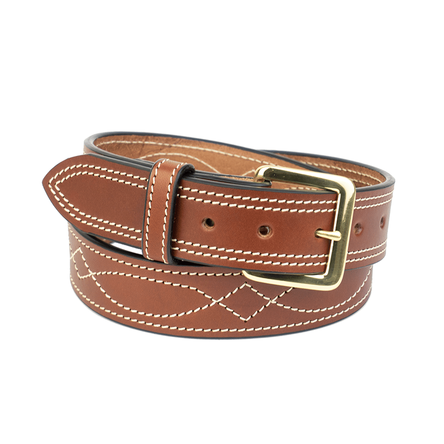 Walnut Becca Stitched Belt