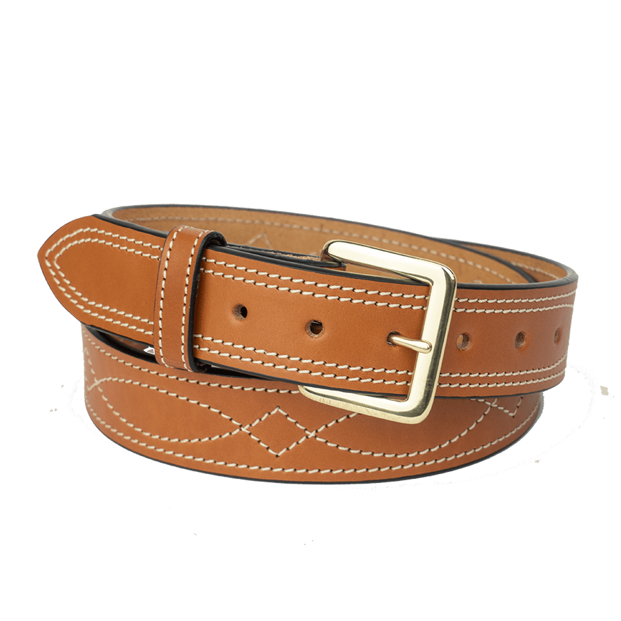 Chestnut Becca Stitched Belt