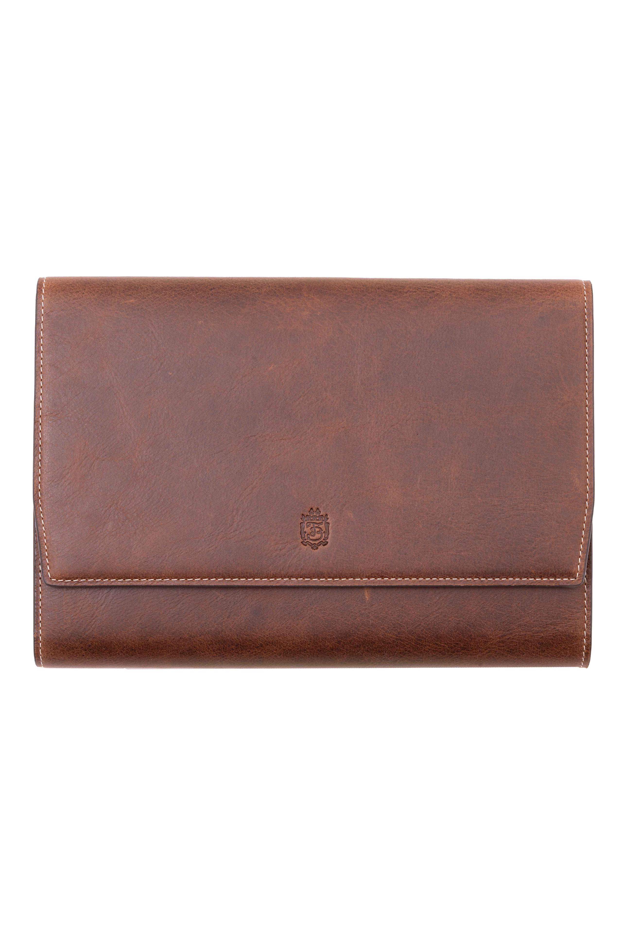 3-Watch Antique Mahogany & Blue Suede Leather Watch Case