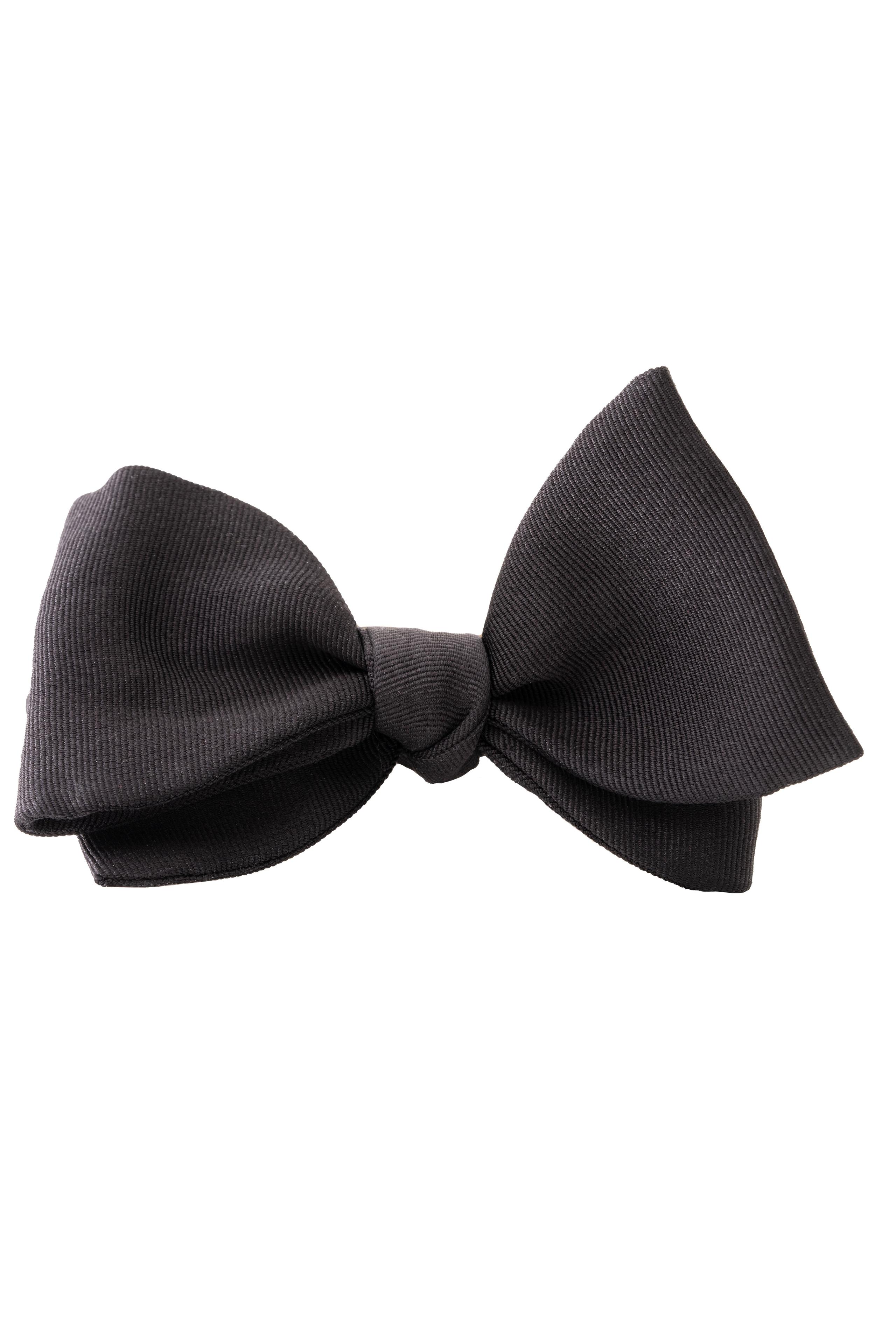 Black Butterfly Silk Faille Grosgrain Bow Tie