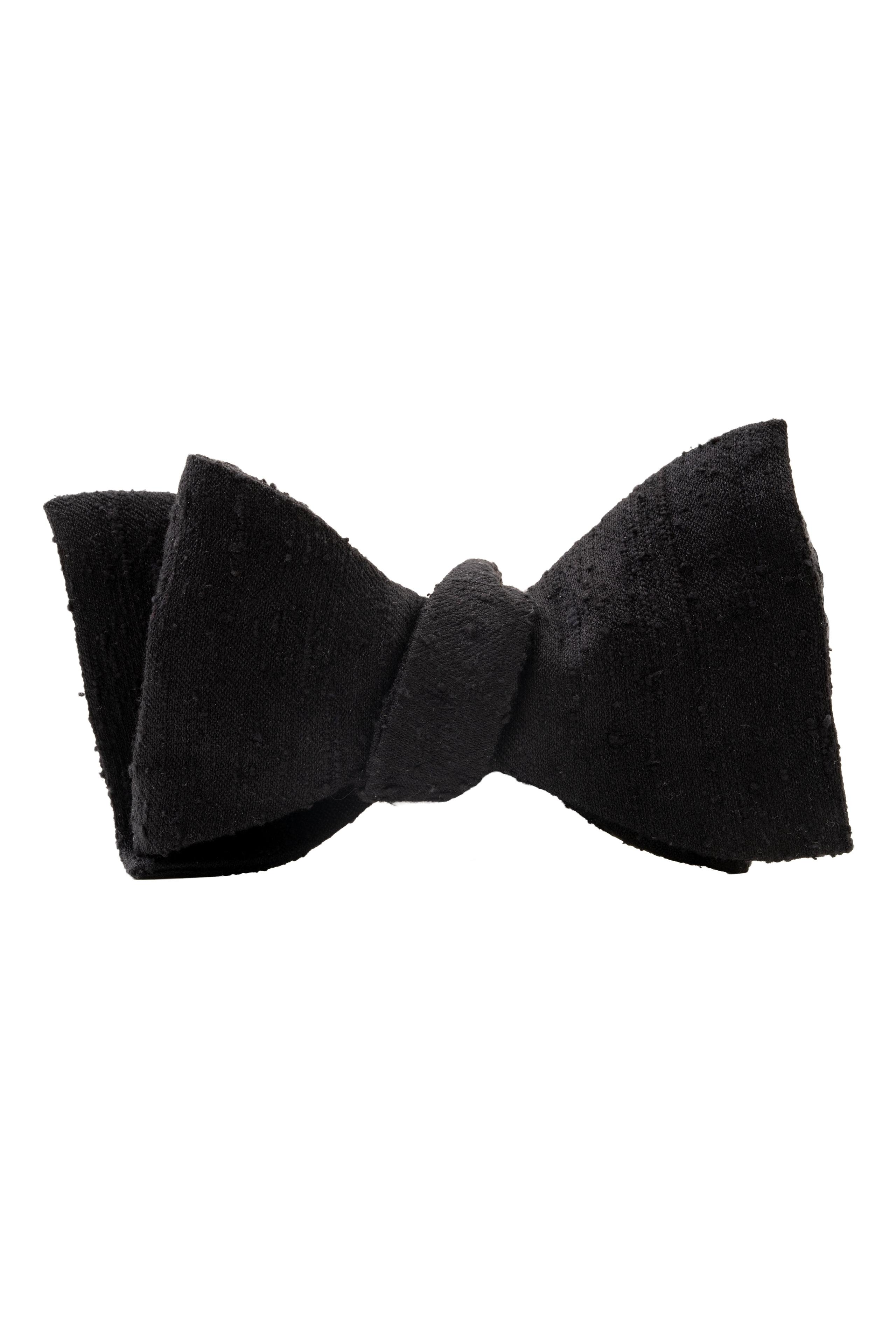 Black Butterfly Silk Shantung Bow Tie