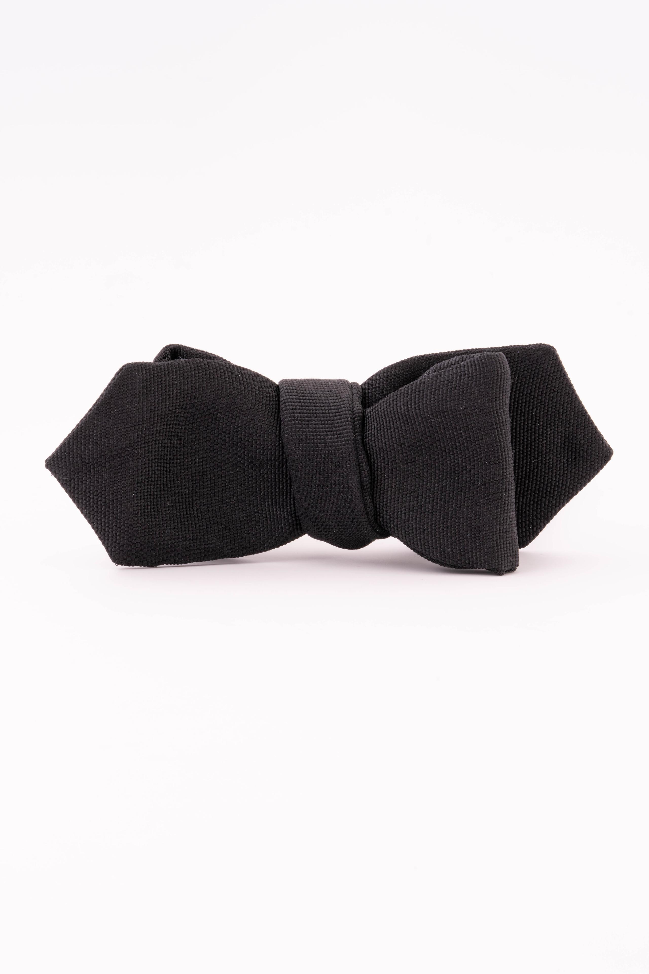 Black Diamond Silk Faille Grosgrain Bow Tie
