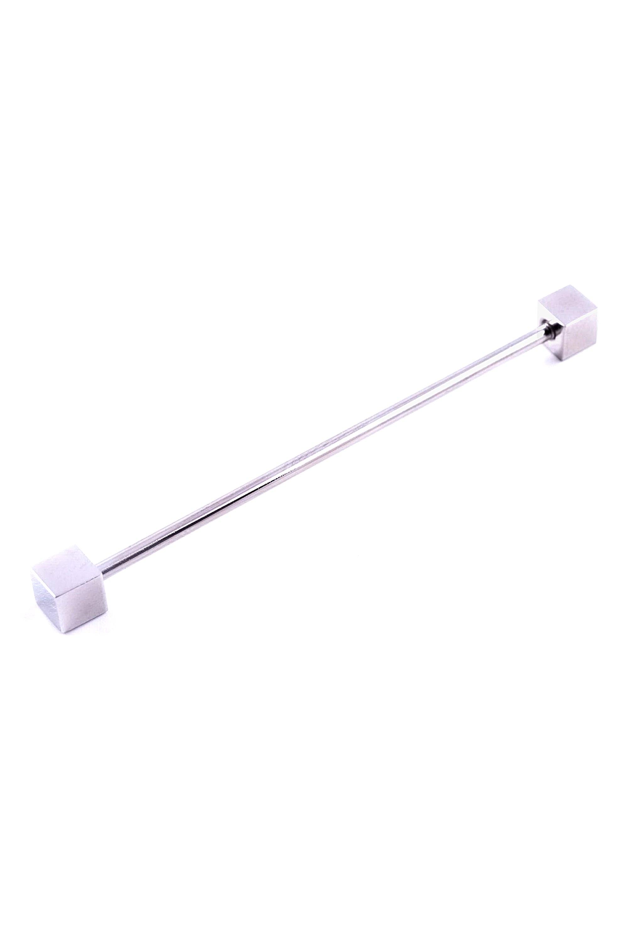 Silver Cube End Collar Bar