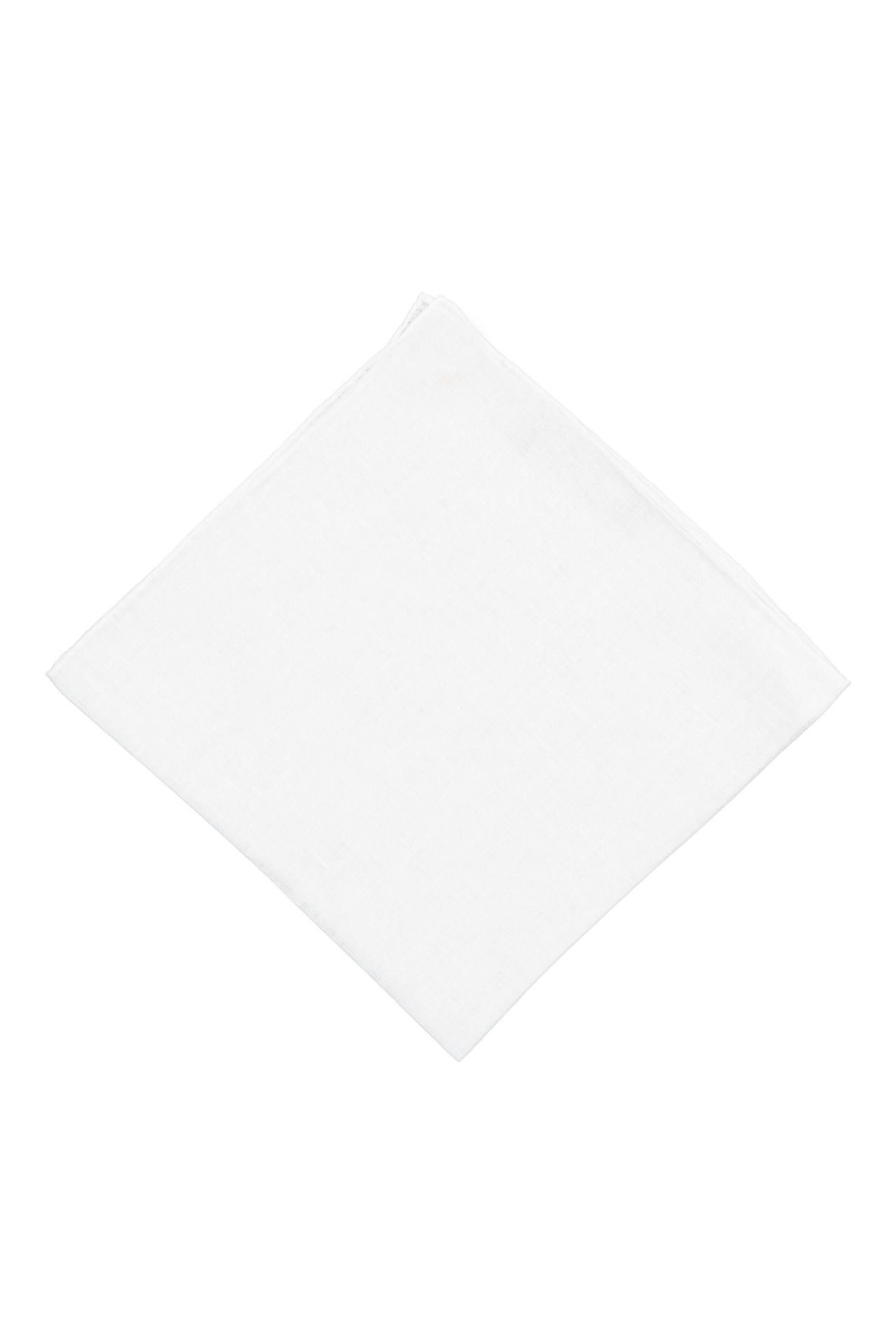 White Italian Linen Pocket Square