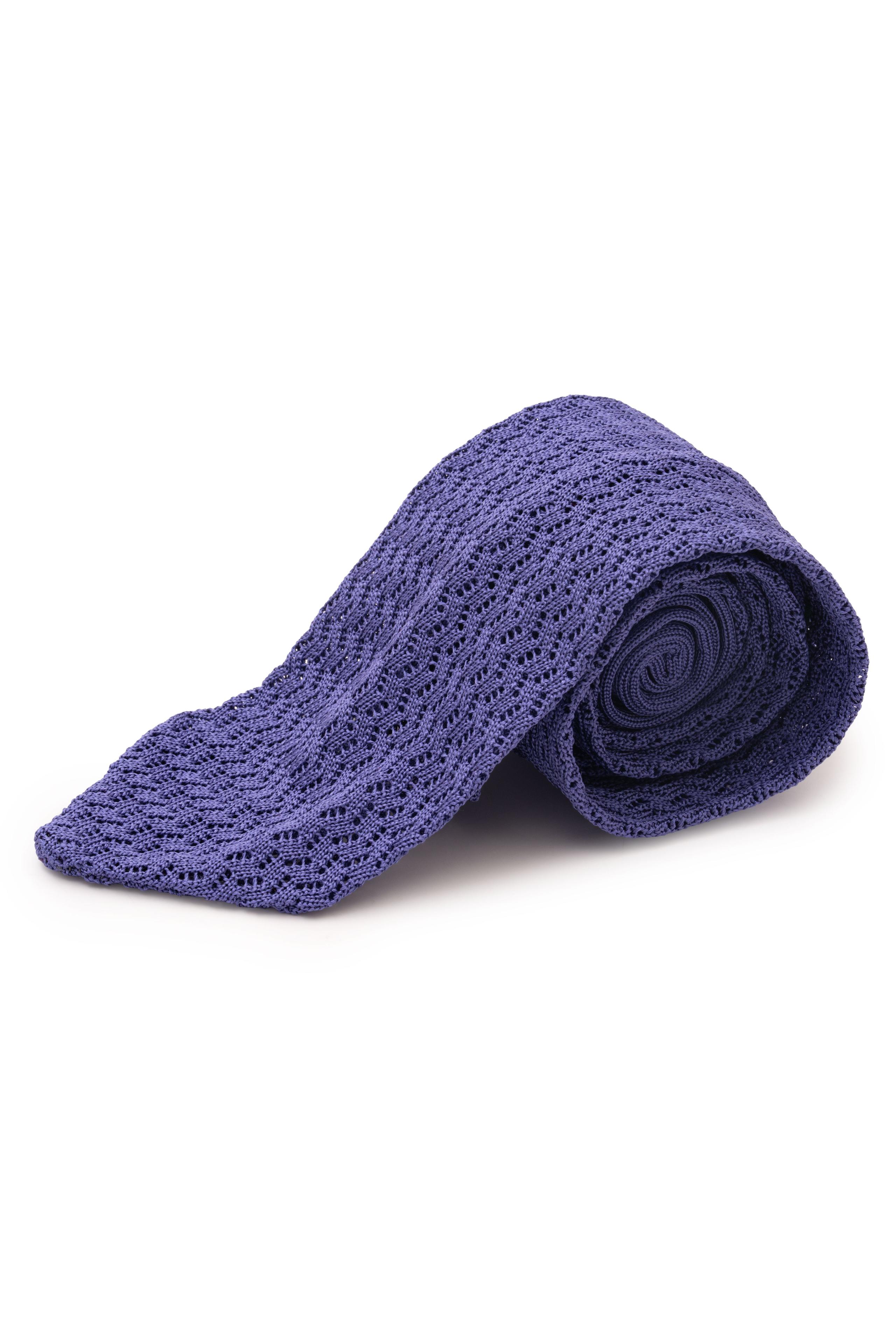 Lavender Purple Zigzag Silk Knit Tie
