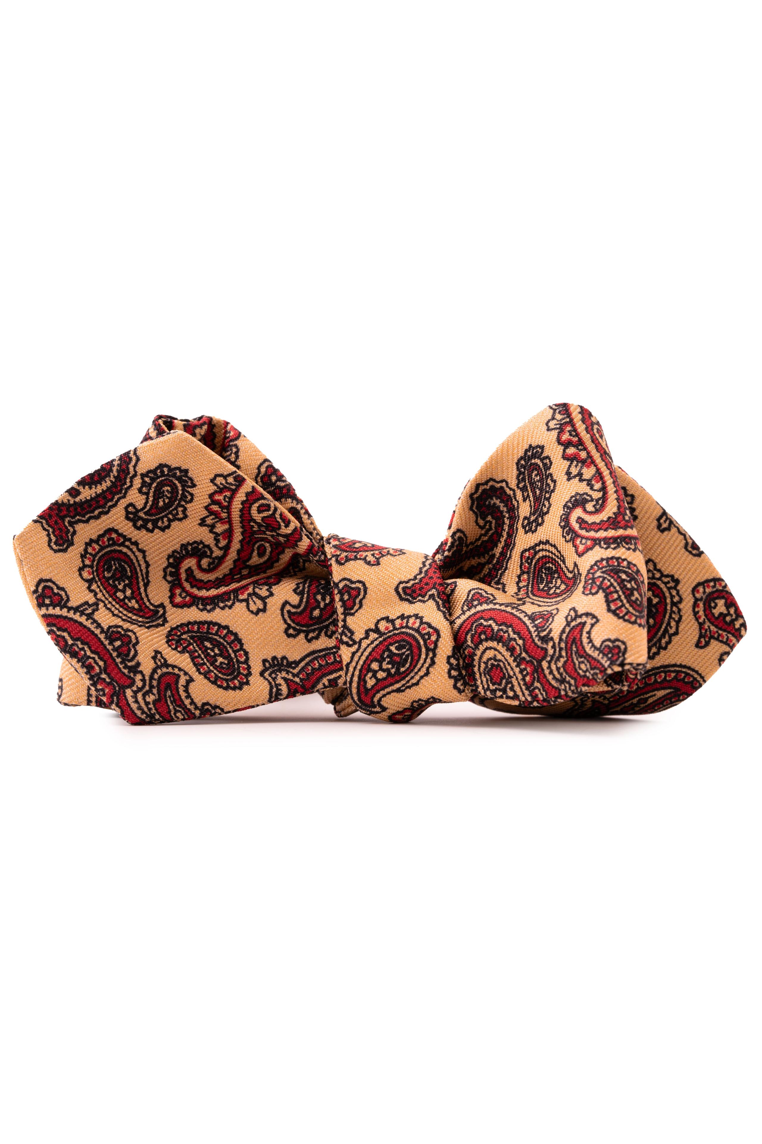 Buff & Red Paisley Madder Silk Bow Tie