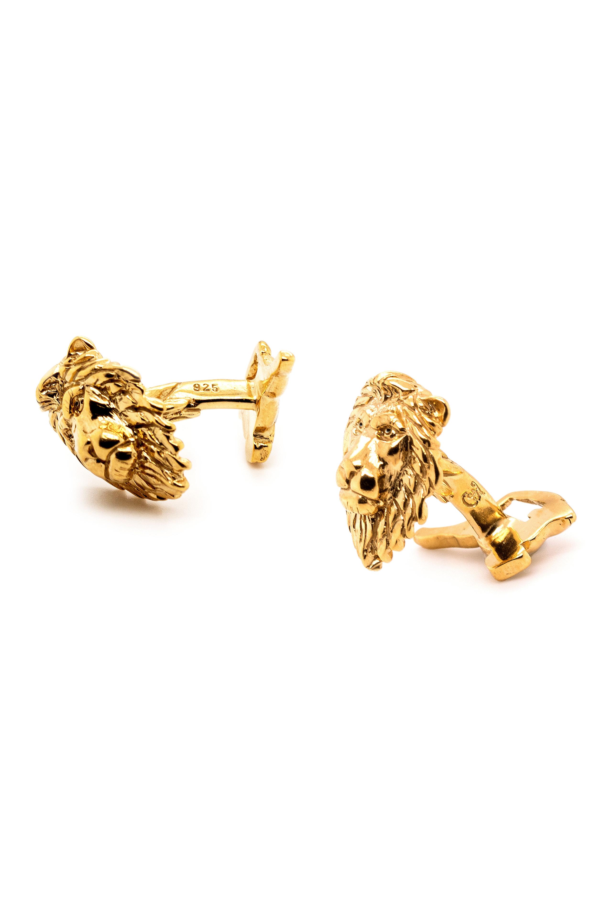 Lion & Gazelle Yellow Gold Vermeil Cufflinks
