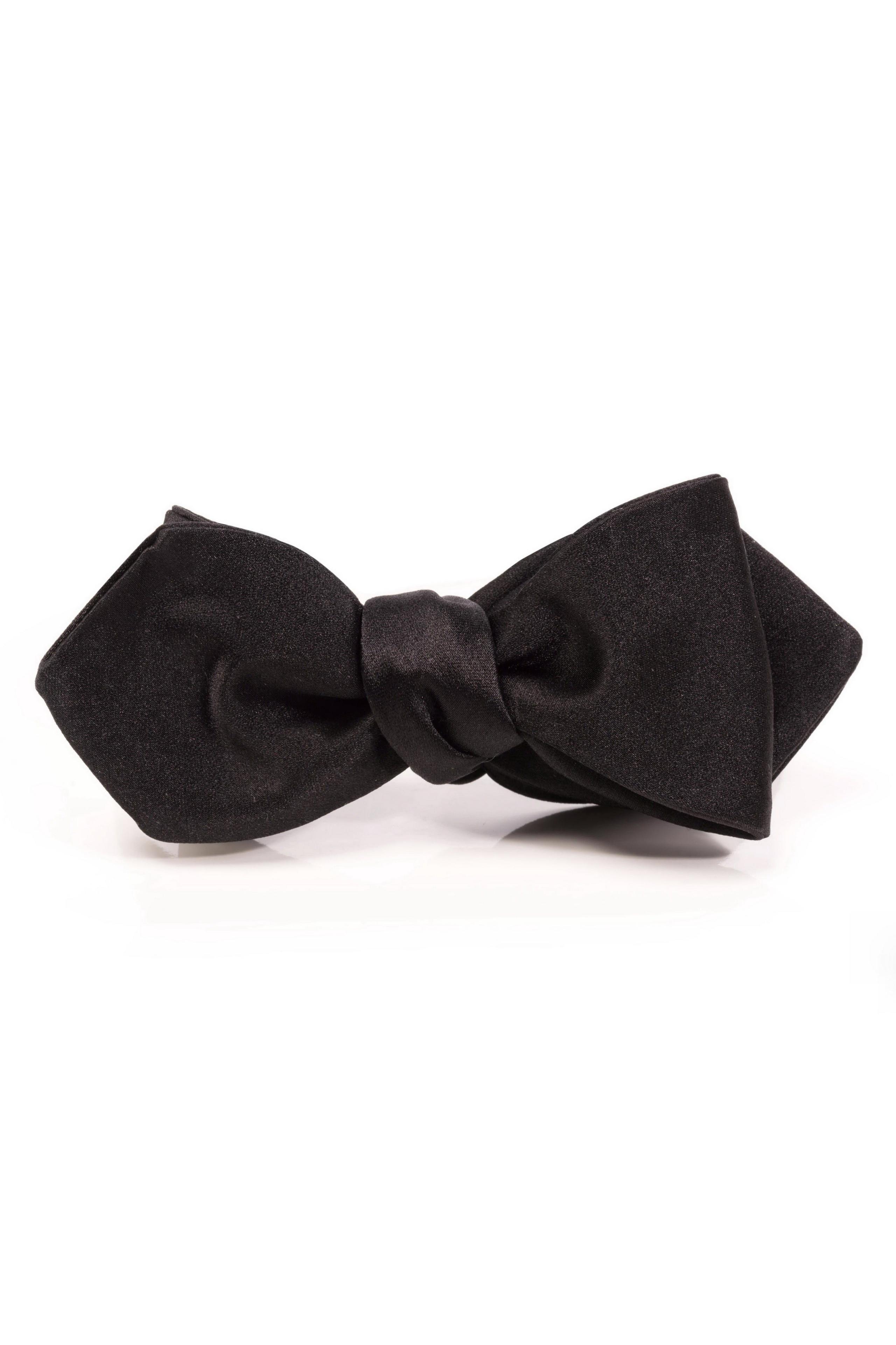 Black Diamond Silk Satin Self-Tie Bow Tie