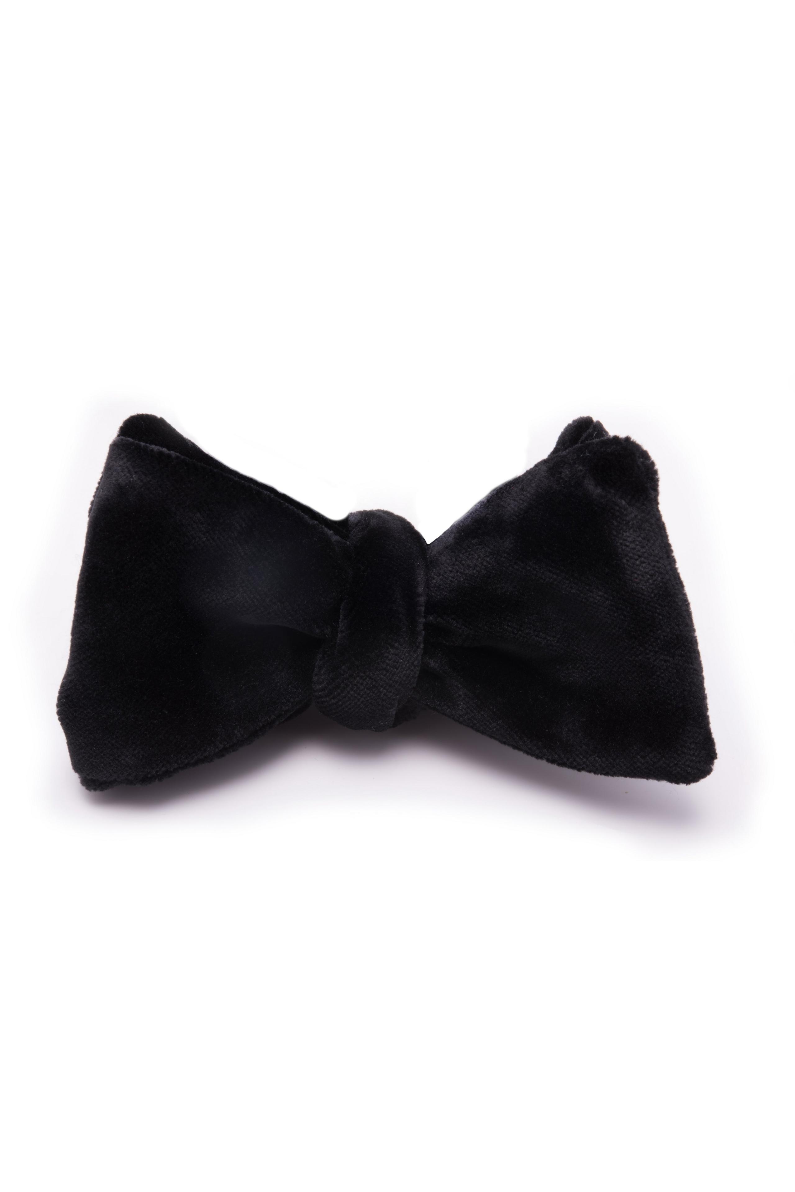 Black Butterfly Cotton Velvet Bow Tie