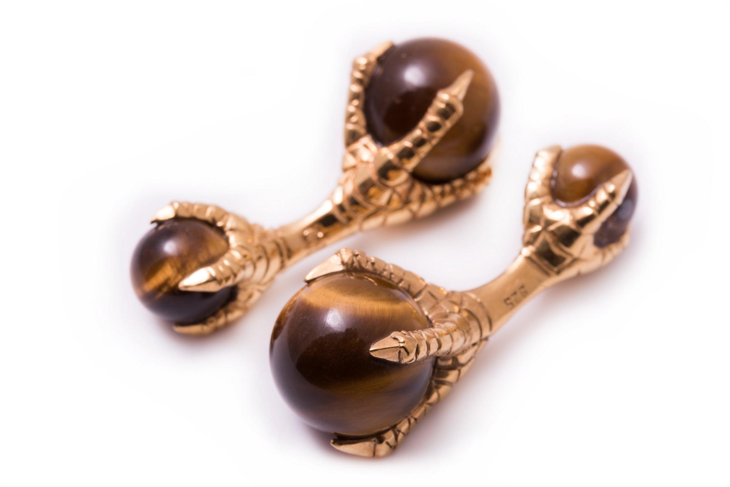 Eagle Claw Tiger's Eye Cufflinks