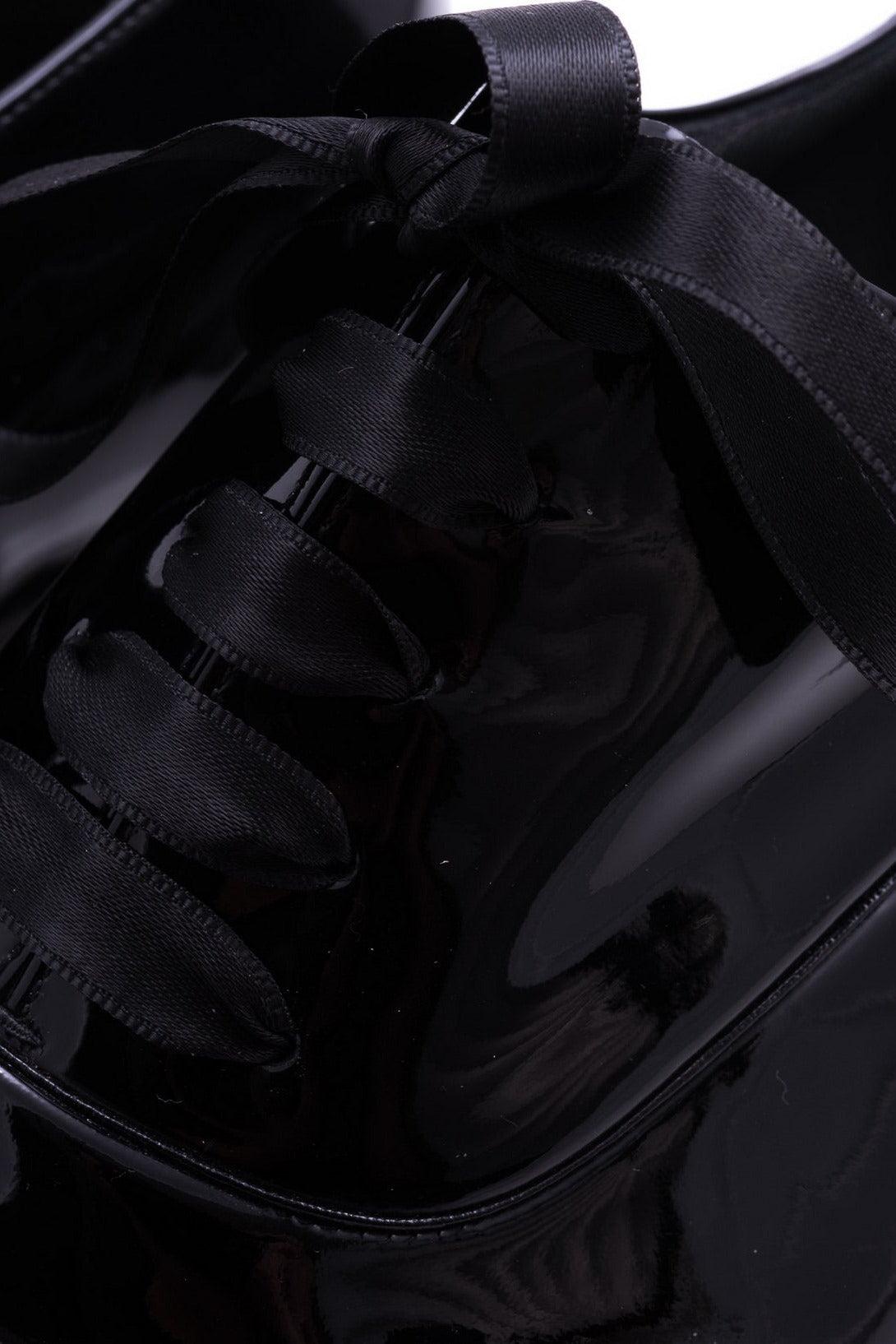 Slim Black Satin Evening Shoelaces