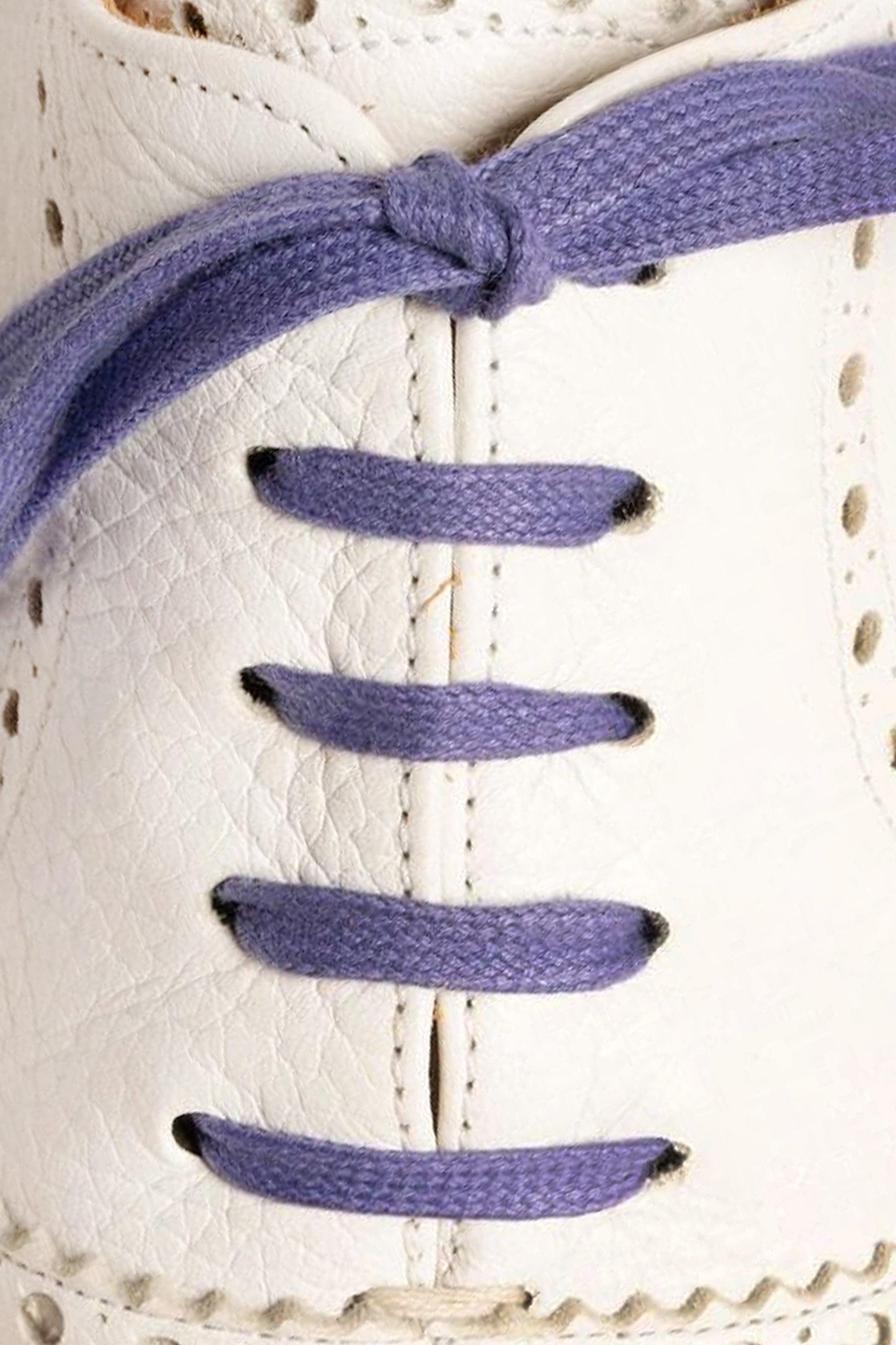 Flat Dark Violet Waxed Cotton Shoelaces