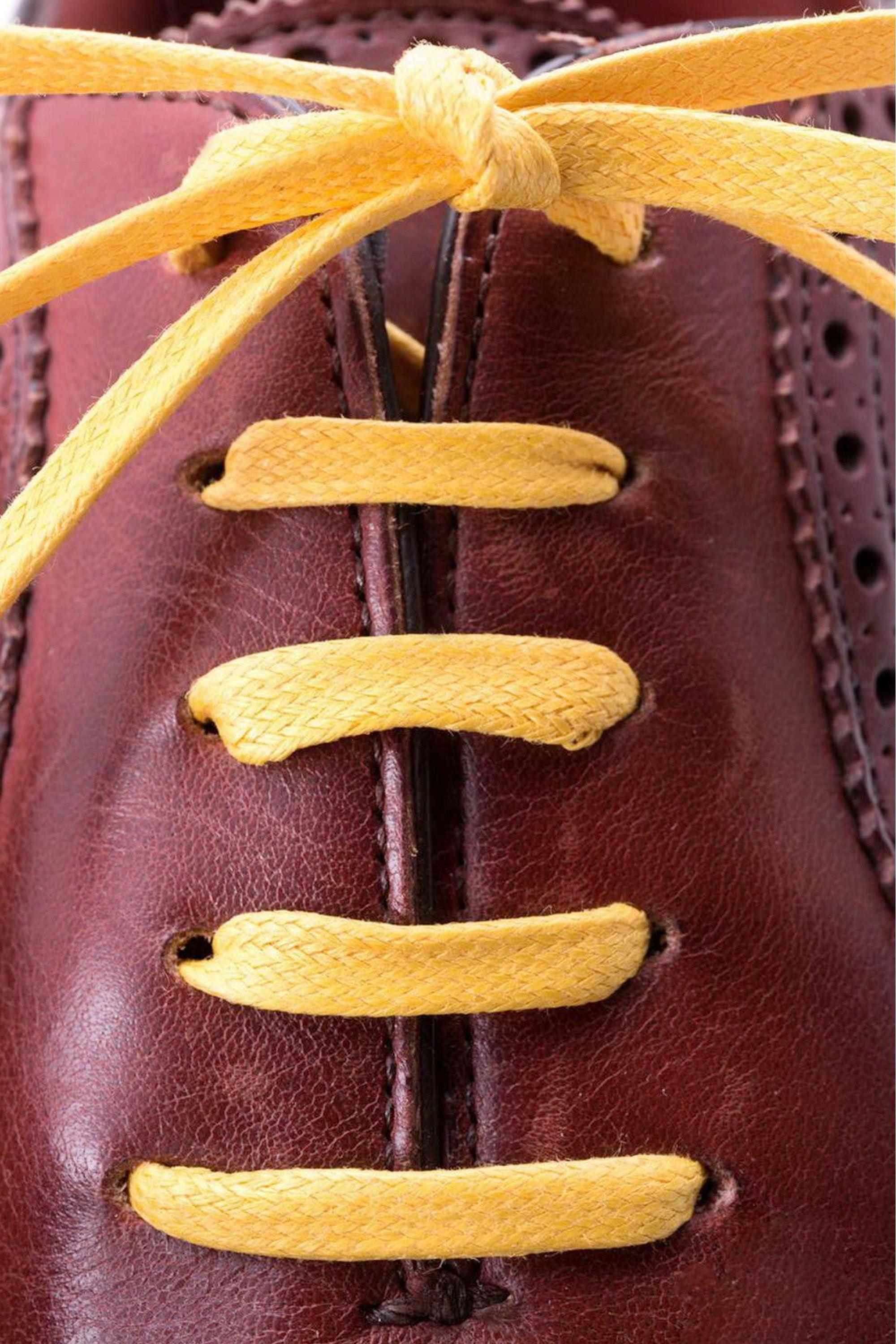 Flat Yellow Waxed Cotton Shoelaces