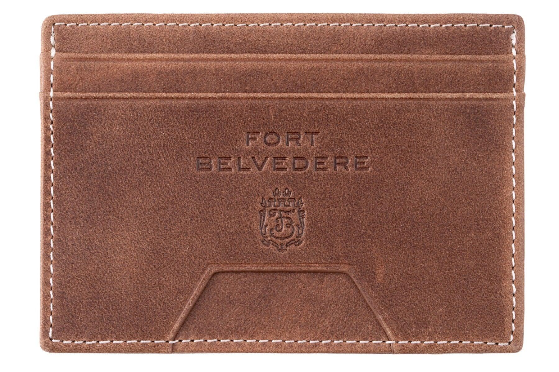 Slim Saddle Brown Montecristo Leather Cardholder Wallet