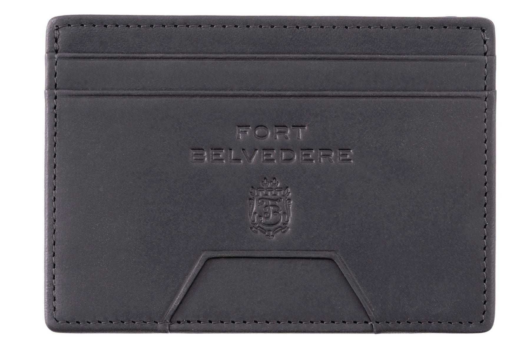 Slim Black Leather Cardholder Wallet