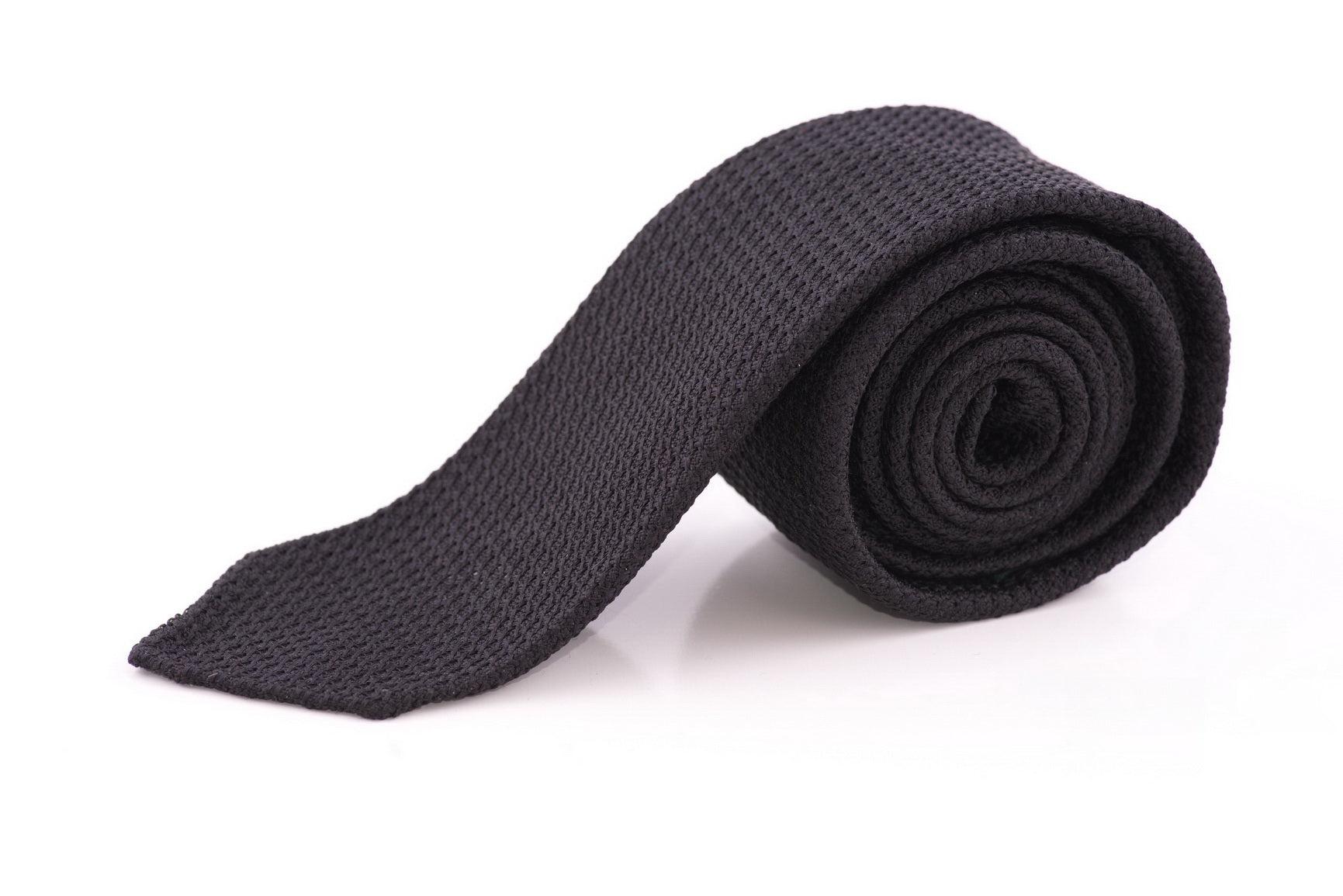 Black Grenadine Silk Tie